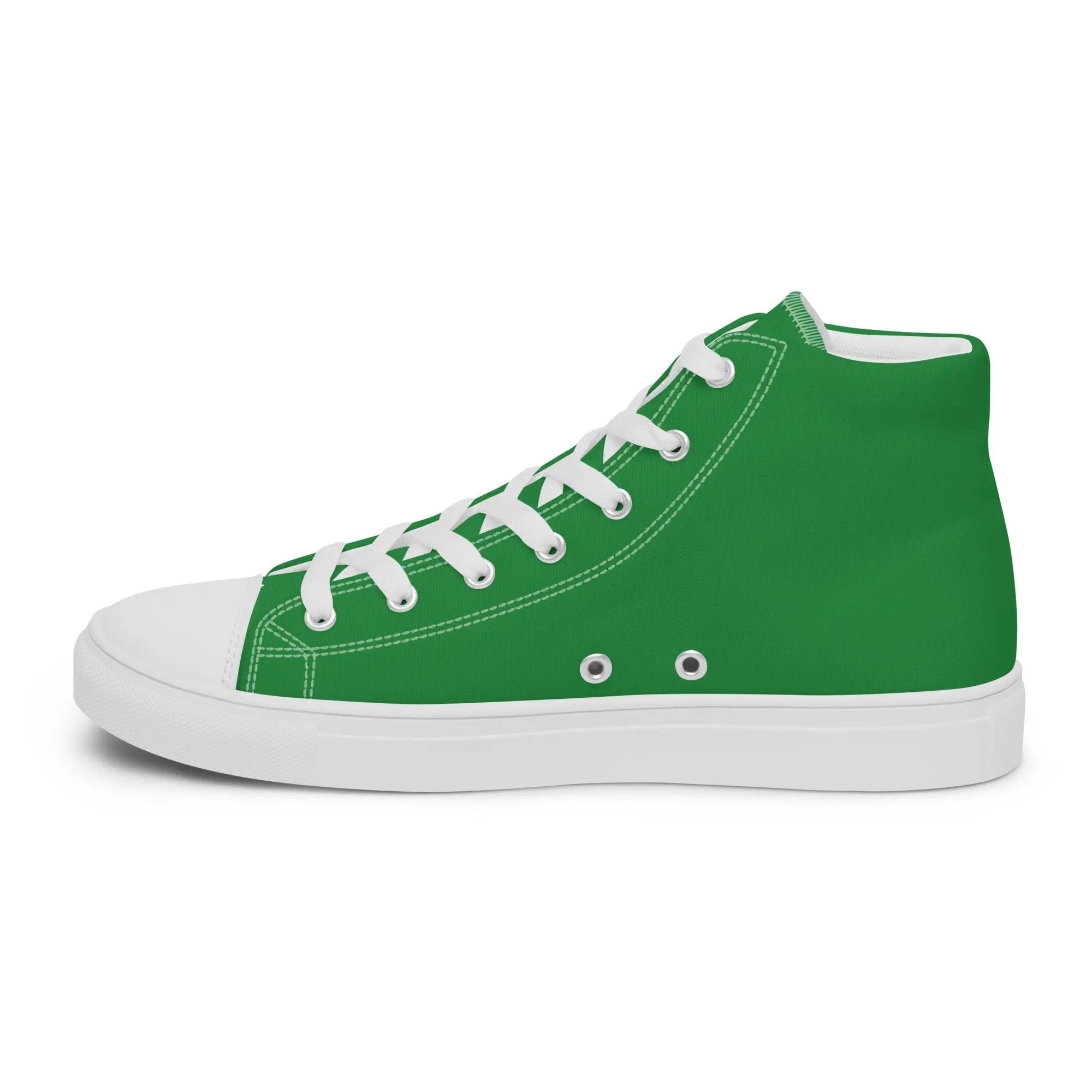 Men's high-top green canvas sneaker with white laces and toe cap by Simples Market