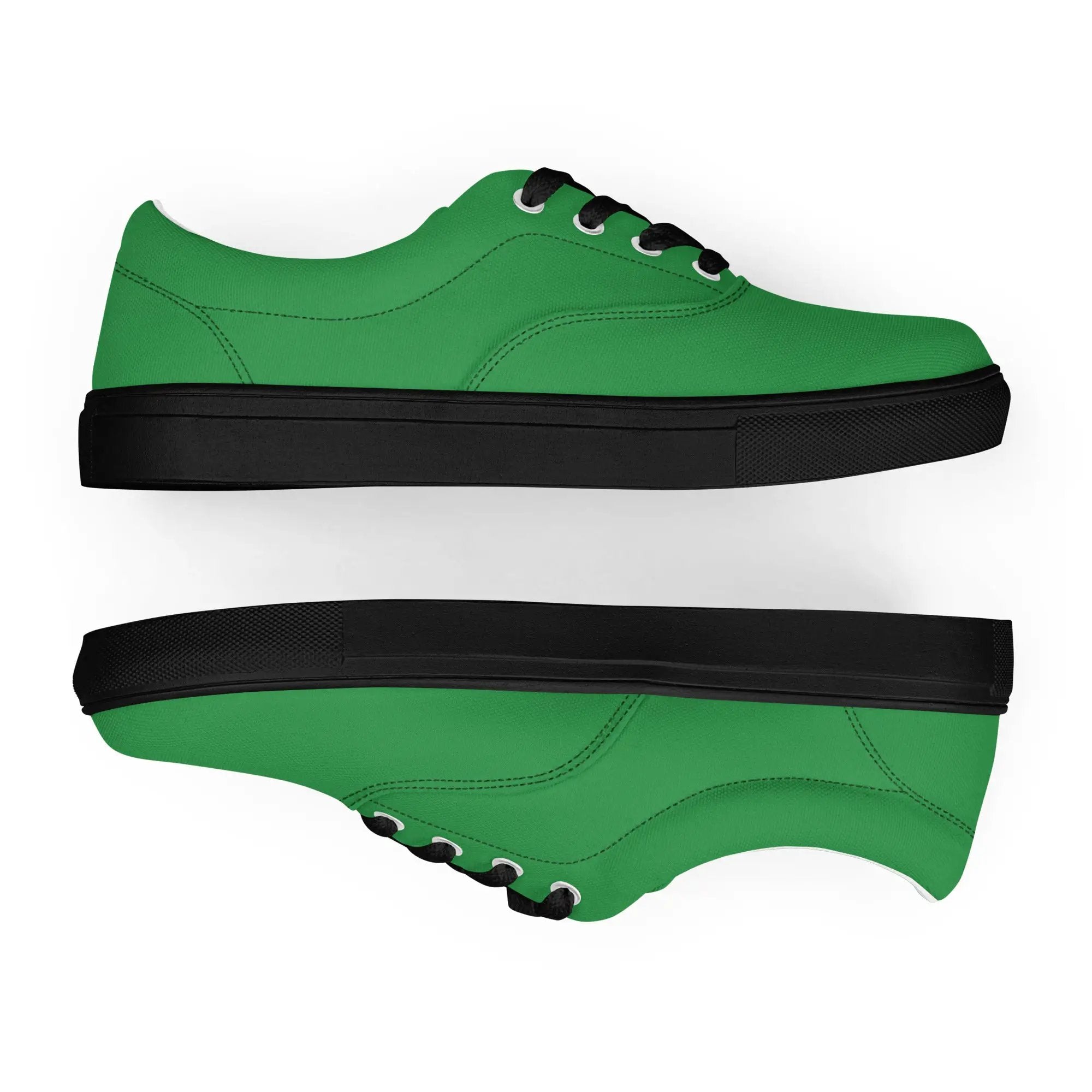 Men’s lace-up canvas shoes by Simples Market in green with black rubber sole