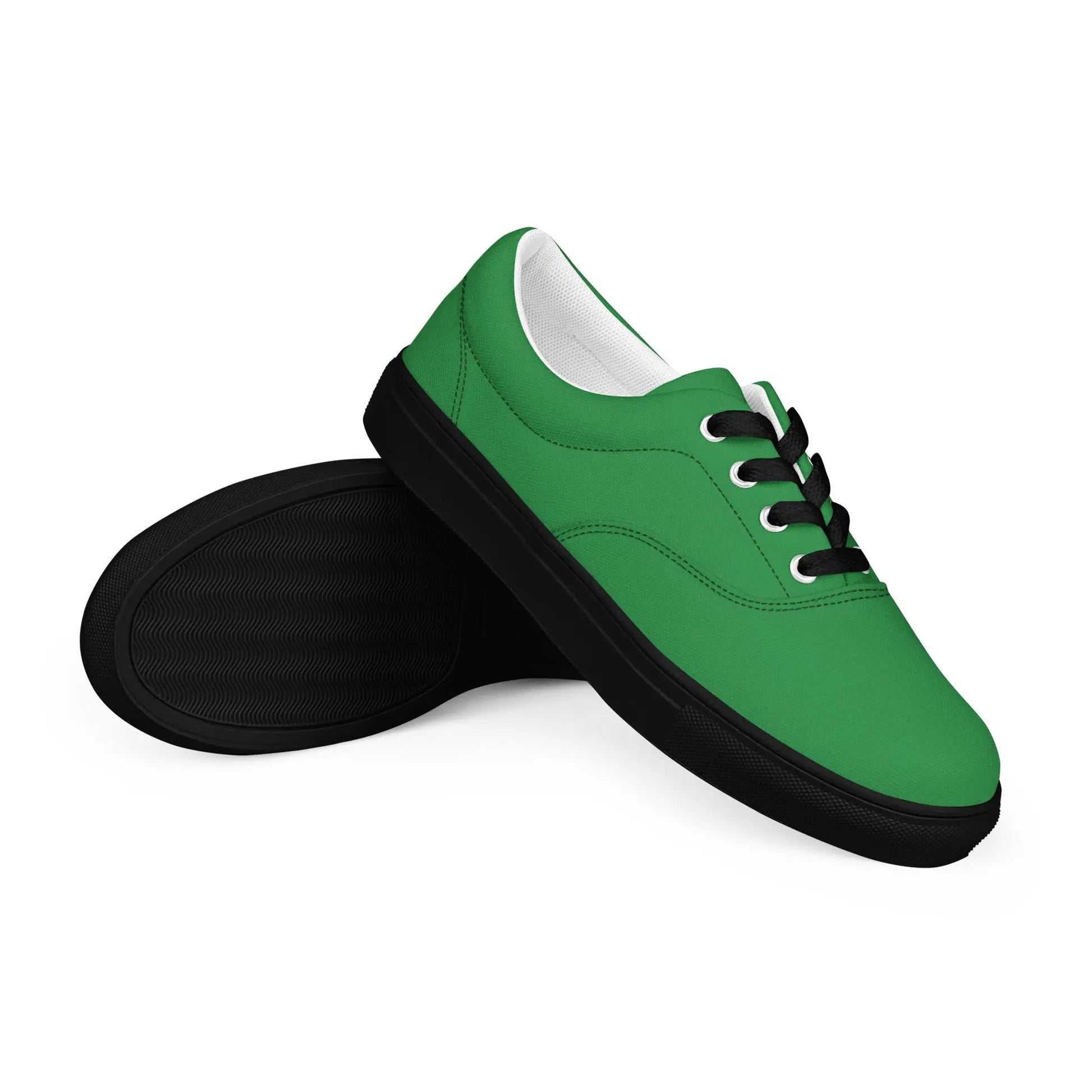 Simples Market Men’s green canvas lace-up shoes with black sole
