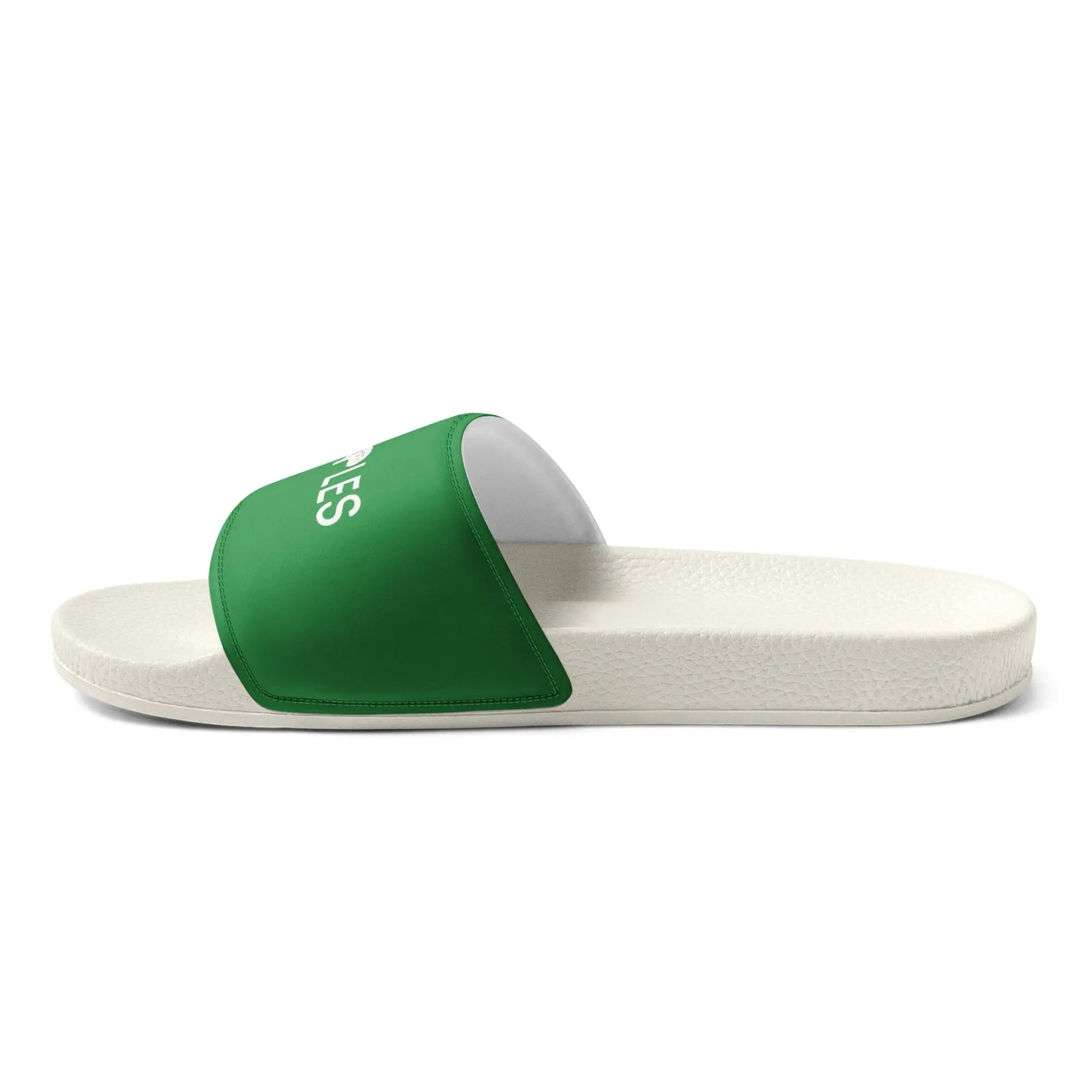 Men’s Slides by Simples Market, green strap with white sole