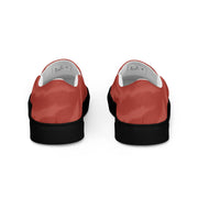 Simples Market Men's red slip-on canvas shoes, white interior, black sole, pair