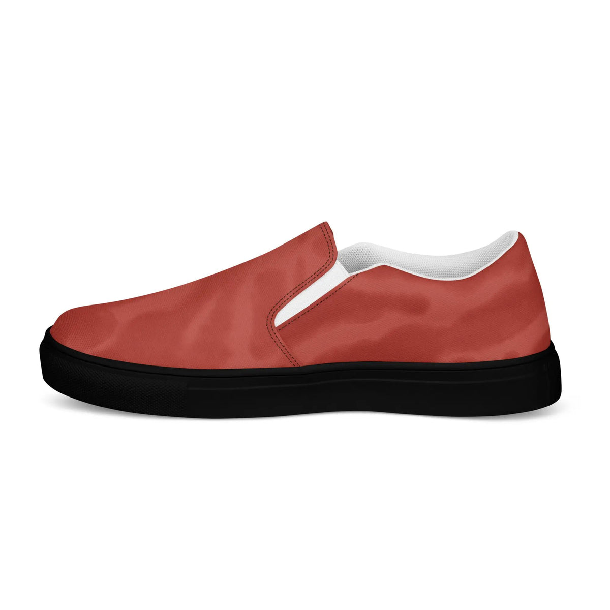 Men's slip-on canvas shoes by Simples Market in red with white trim and black sole