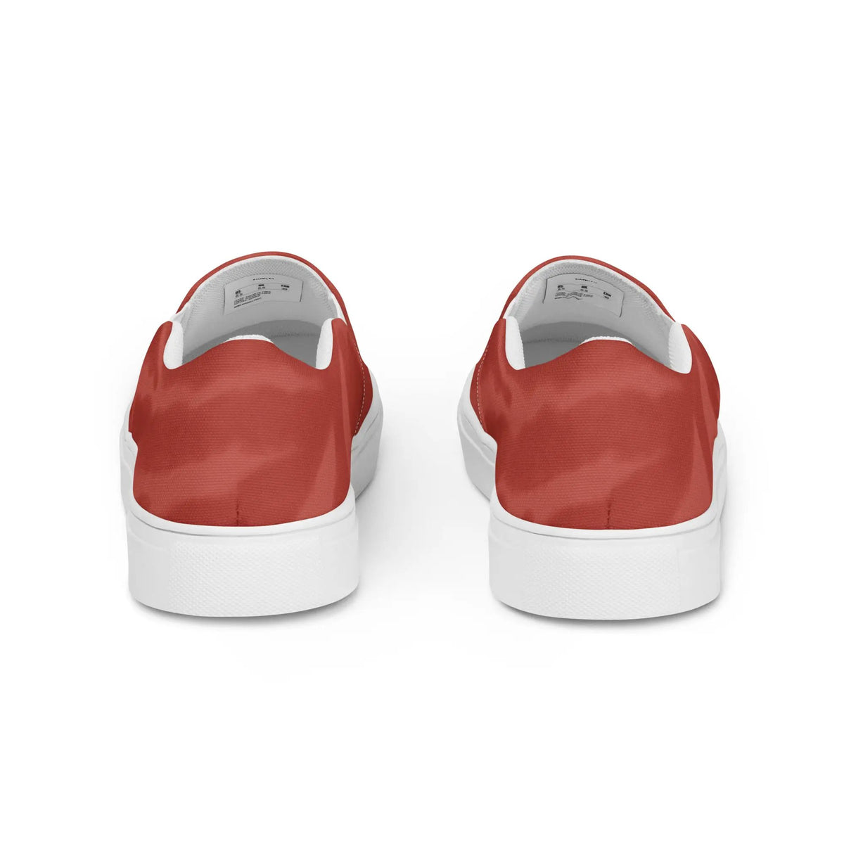 Men's slip-on canvas shoes by Simples Market, red with white soles, pair