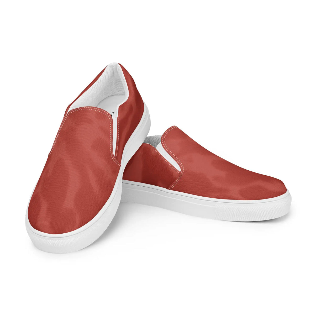 Men's slip-on canvas shoes by Simples Market, red with white sole (2 shown)