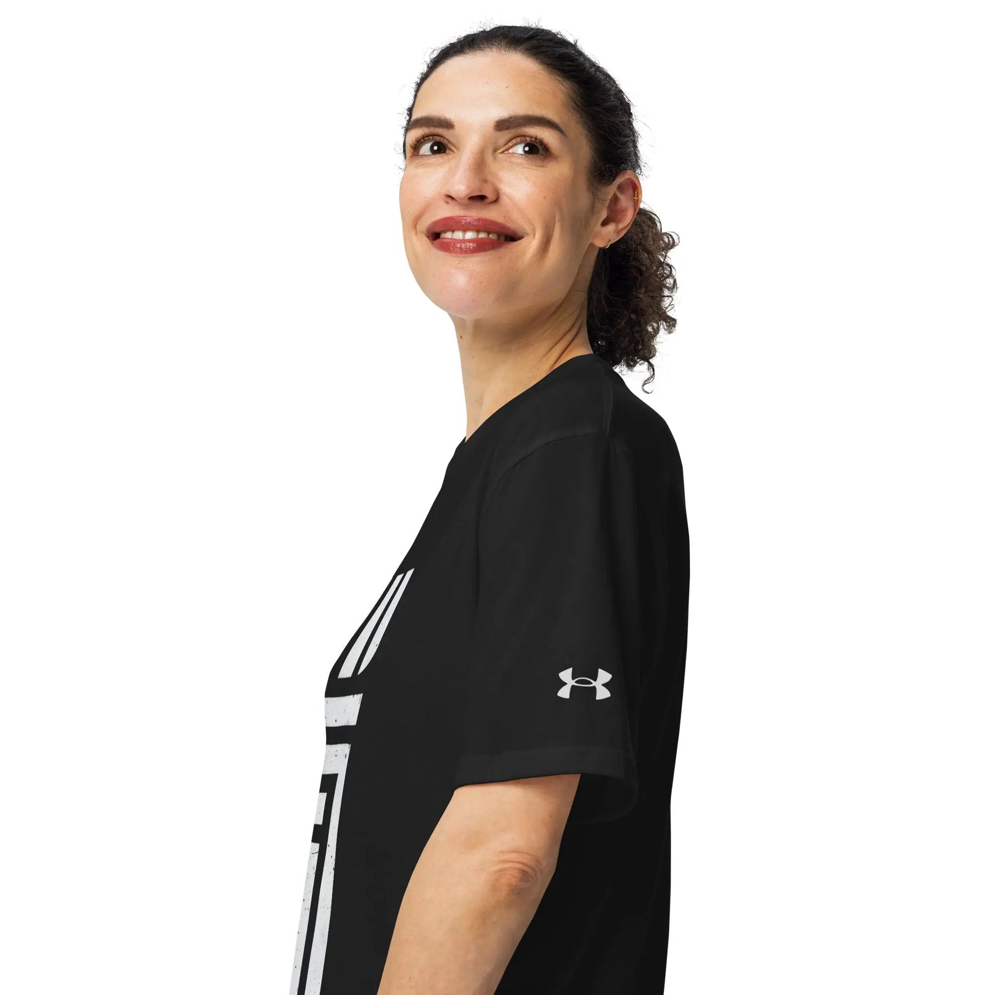 Under Armour athletic t-shirt, black with visible UA logo