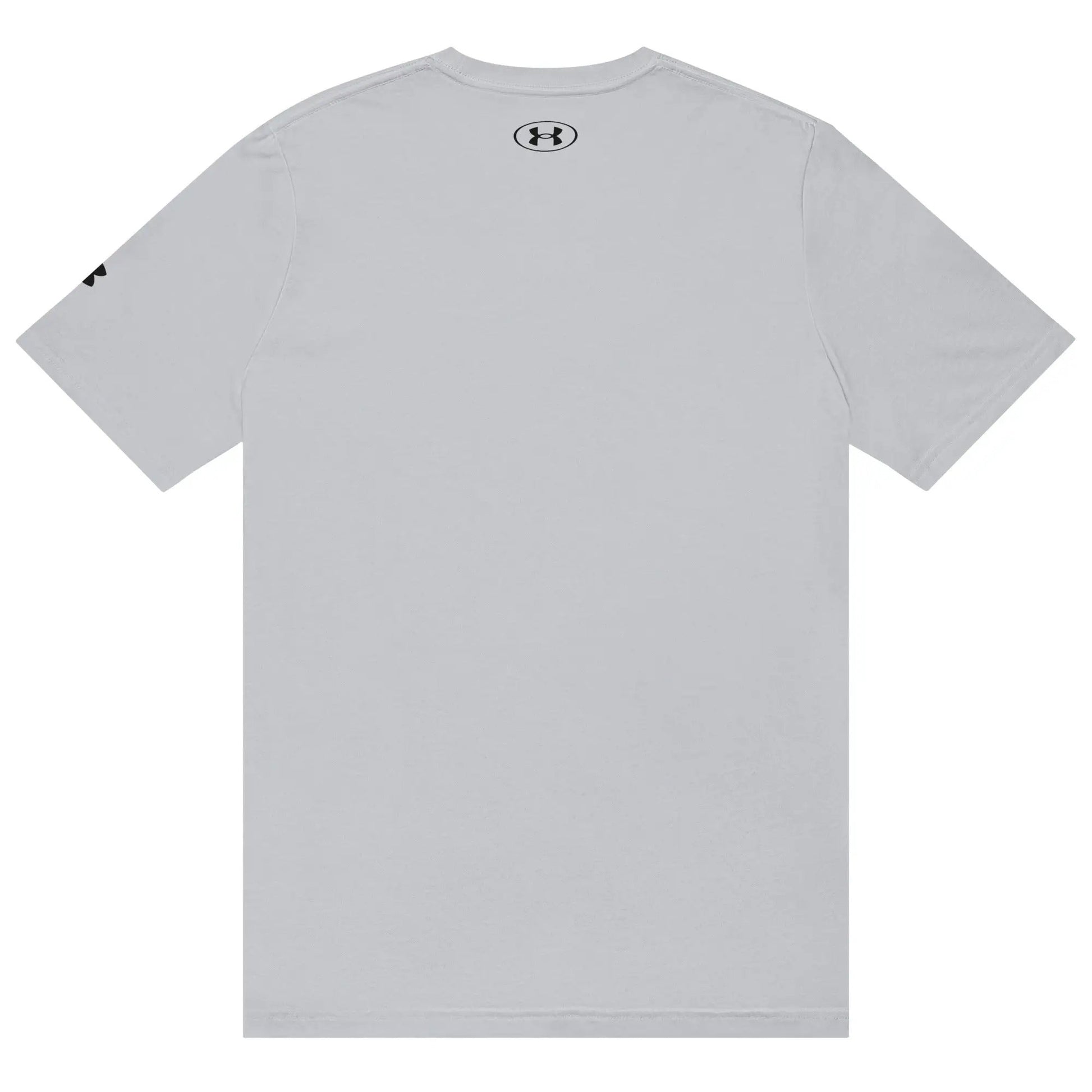Under Armour athletic t-shirt in light gray with small UA logo at the back neckline.