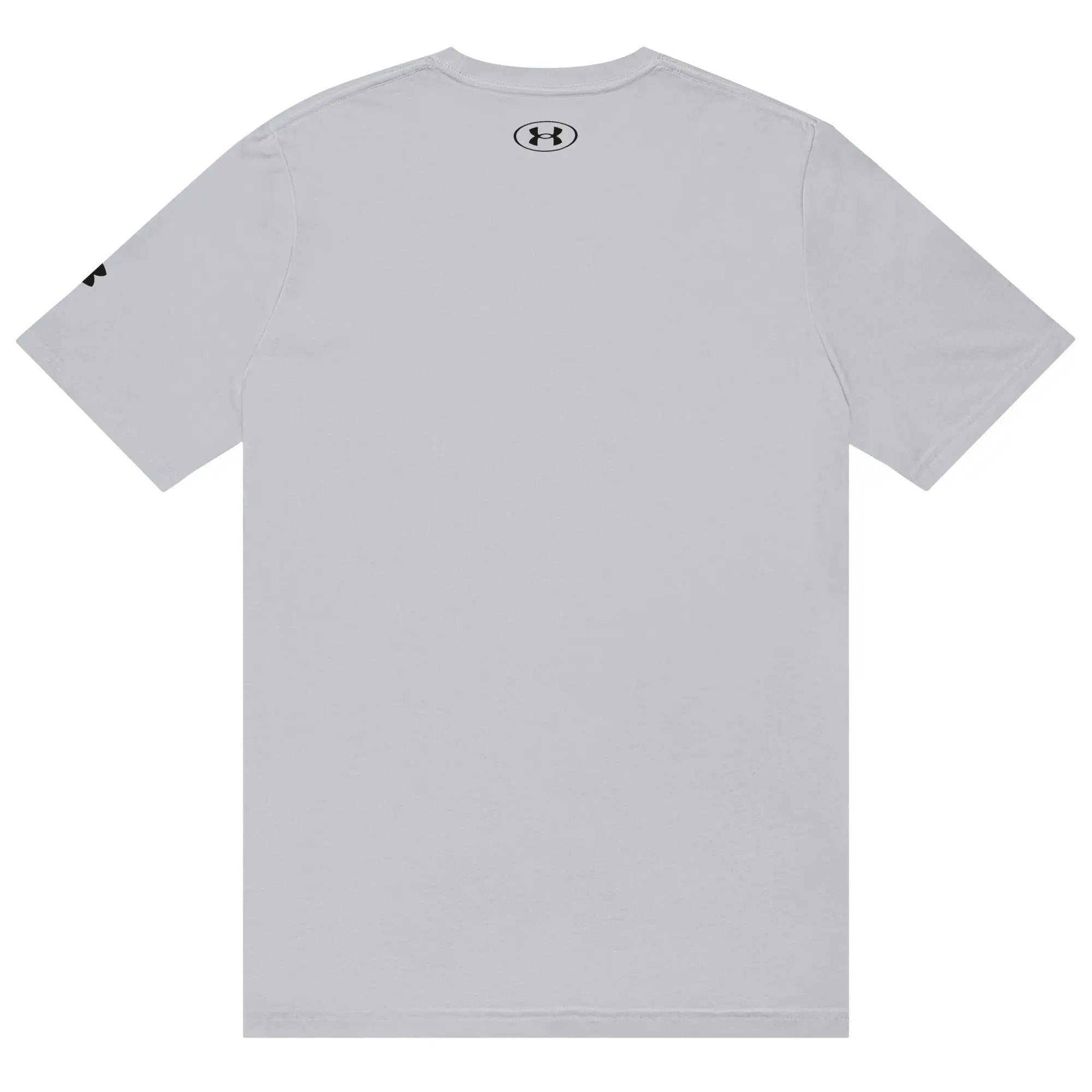Under Armour athletic t-shirt in light gray with small UA logo at the back neckline.