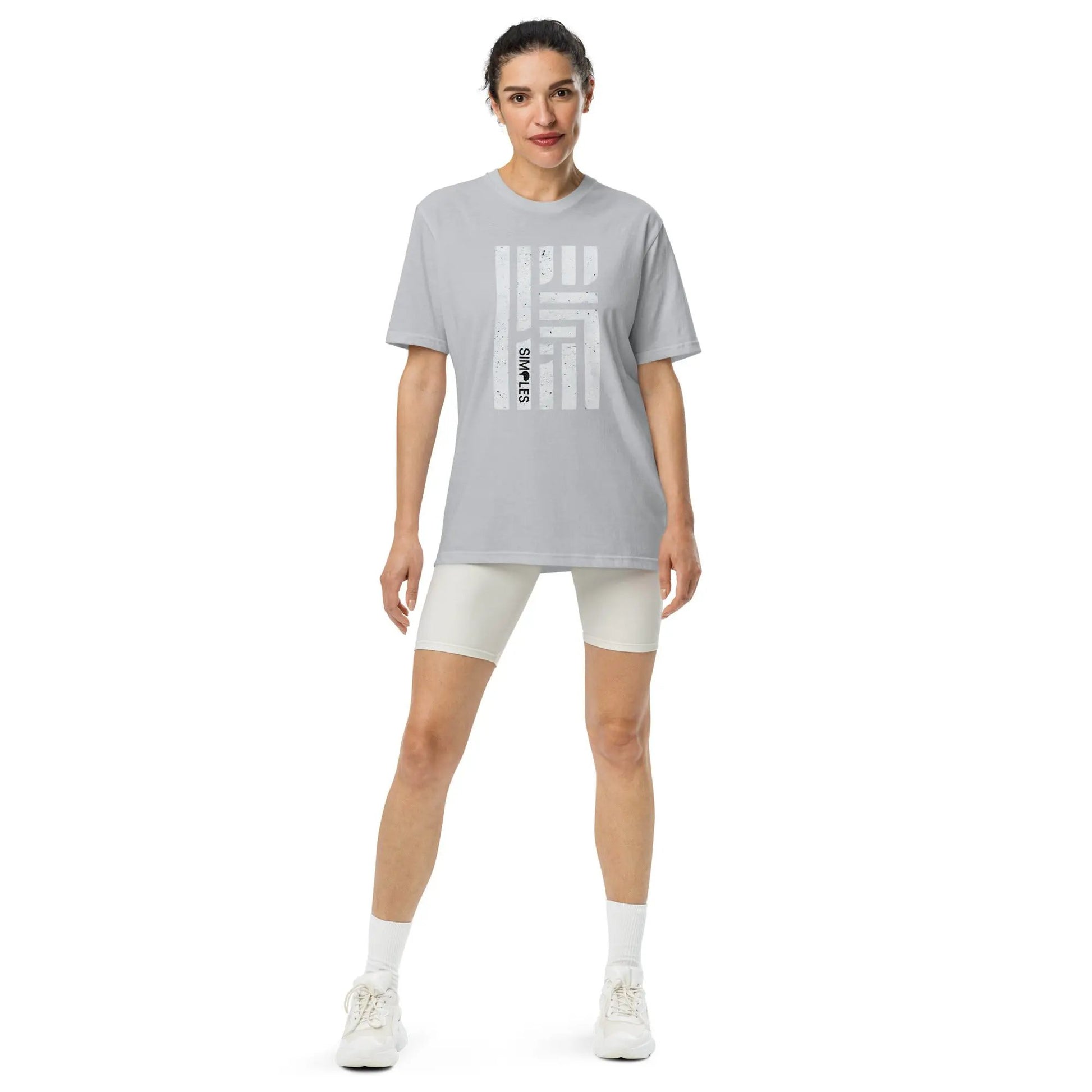 Under Armour athletic t-shirt, light gray with vertical distressed white graphic on front