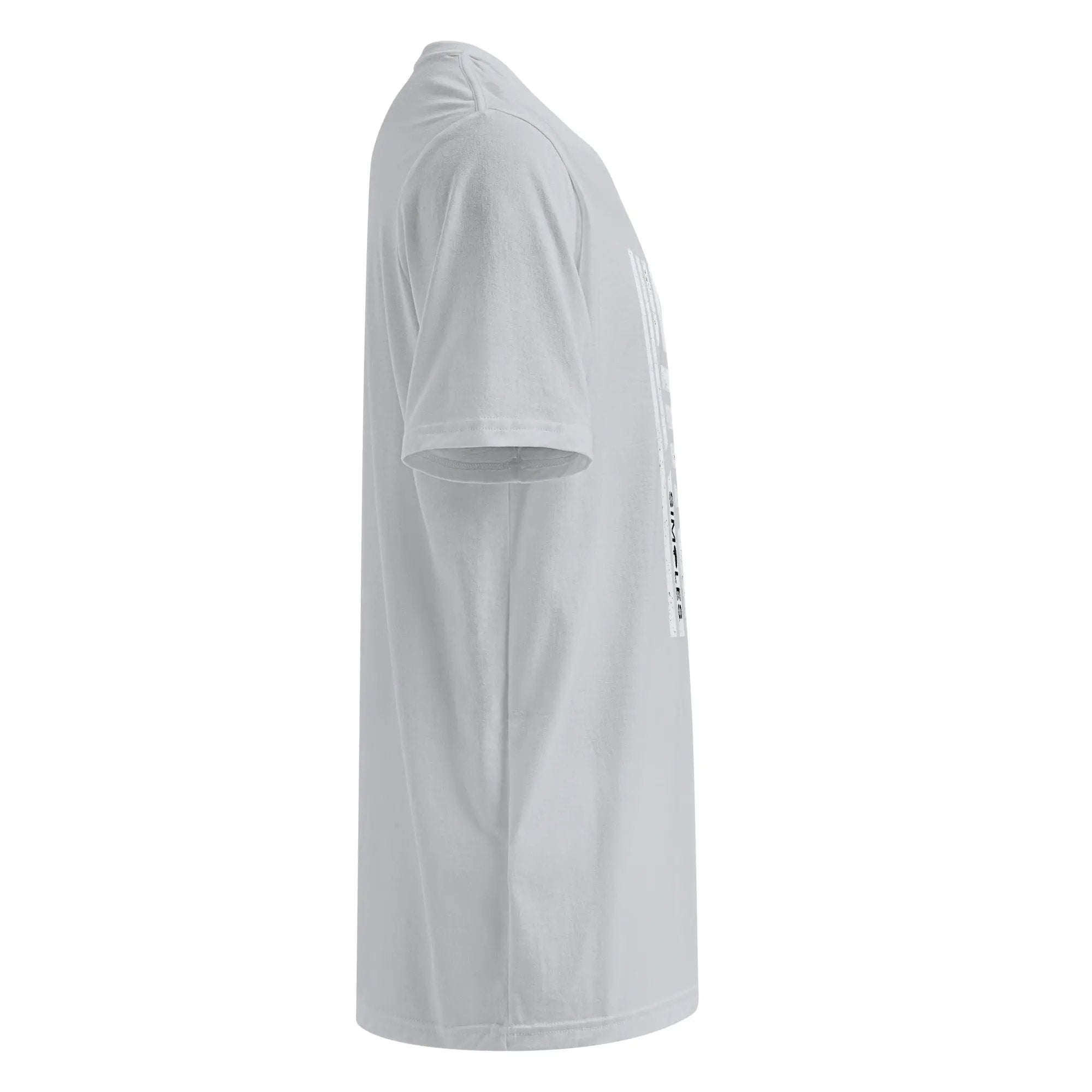 Under Armour athletic t-shirt, white short-sleeve, back view.