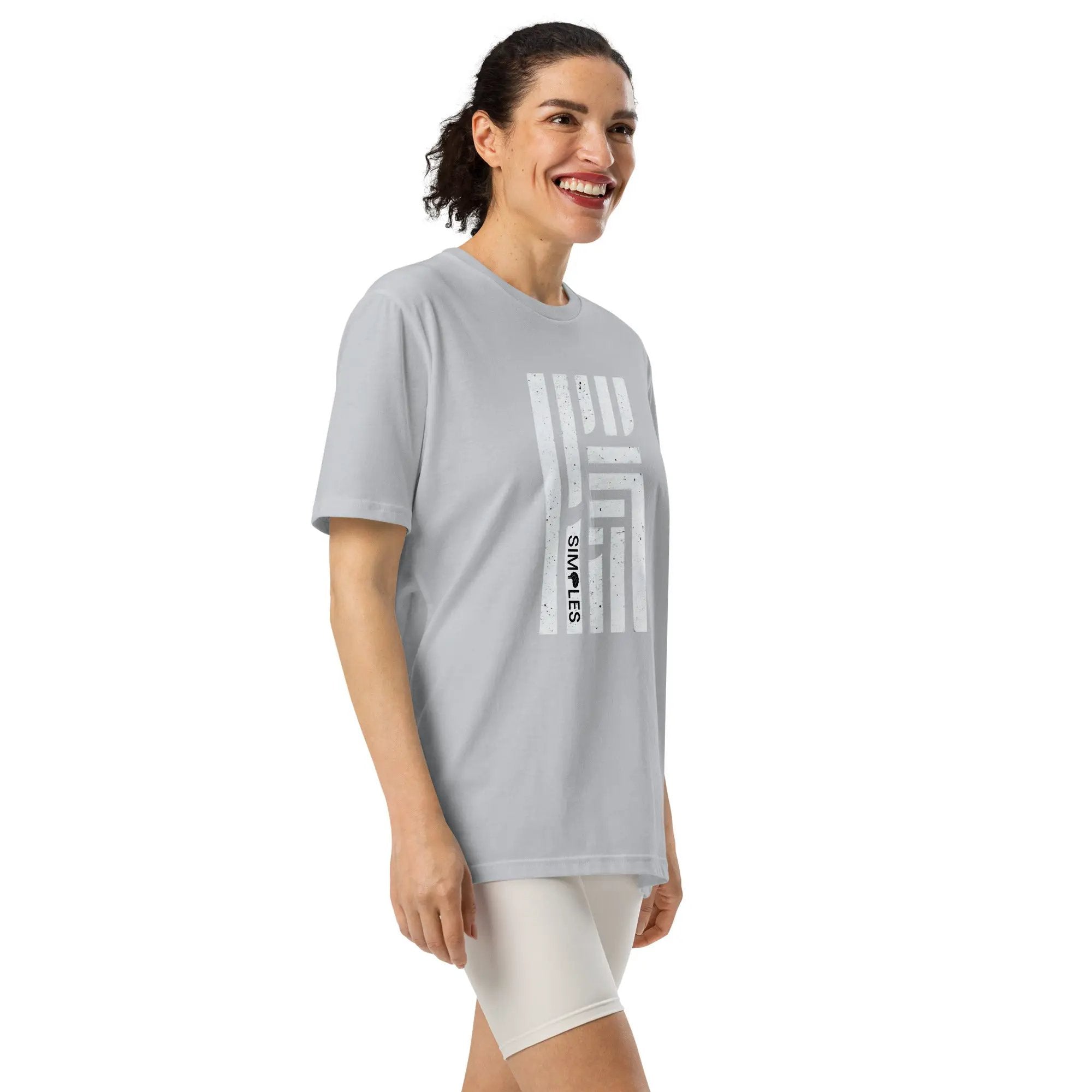 Under Armour athletic t-shirt in light gray with a bold vertical front graphic