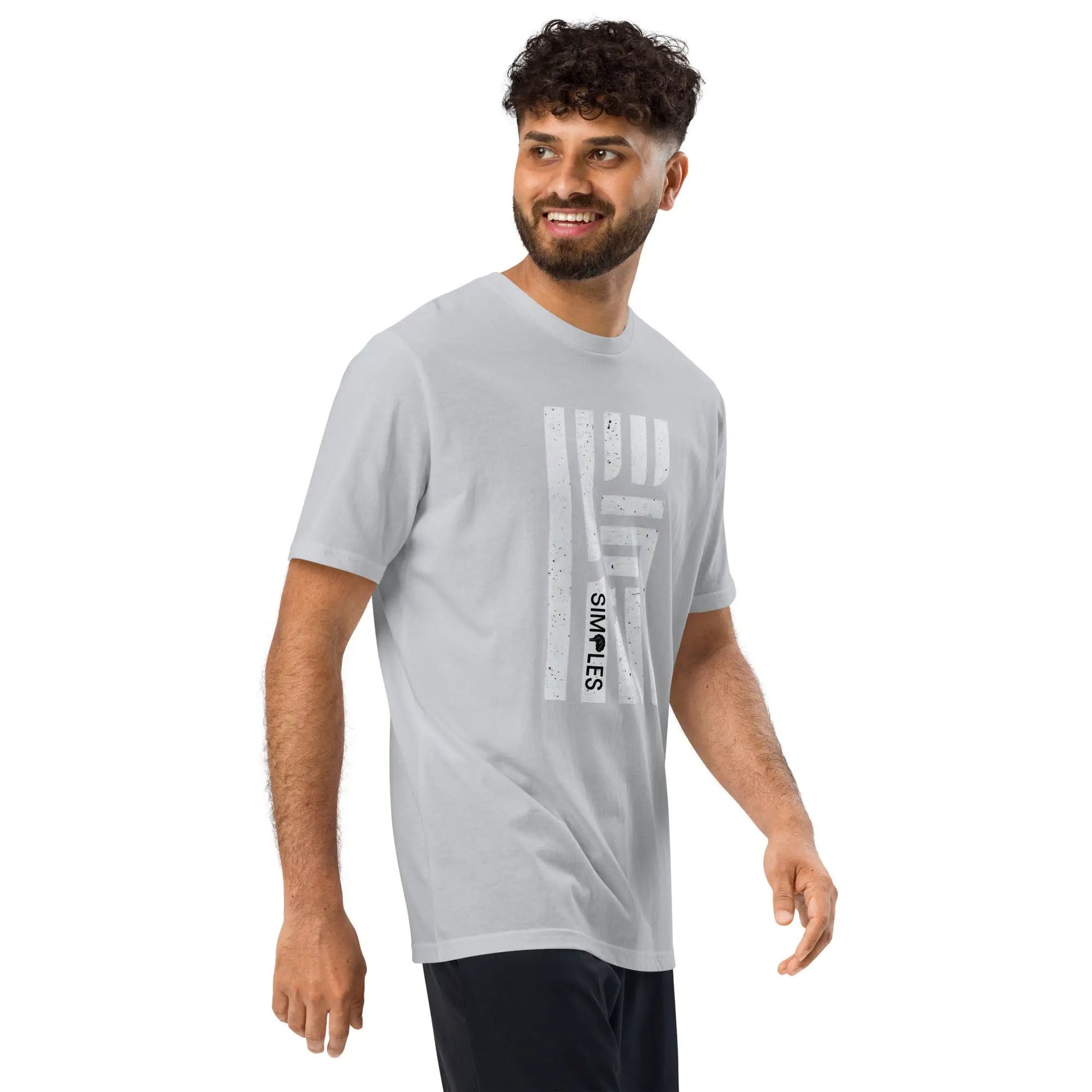 Under Armour athletic t-shirt in light gray with a vertical graphic print.