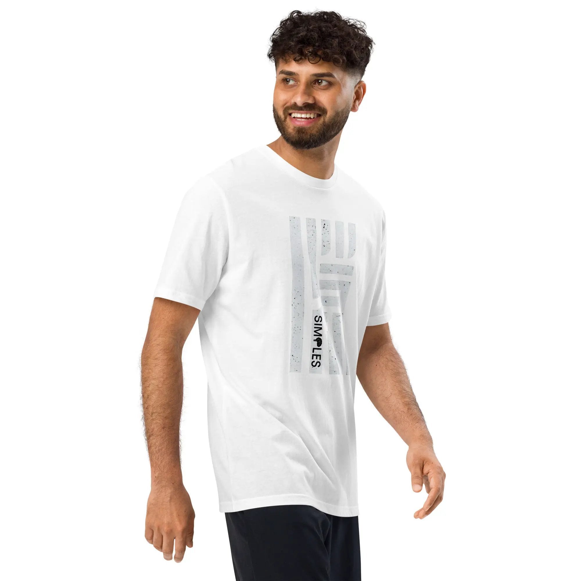 Under Armour athletic t-shirt, white with a vertical graphic stripe design on the chest.