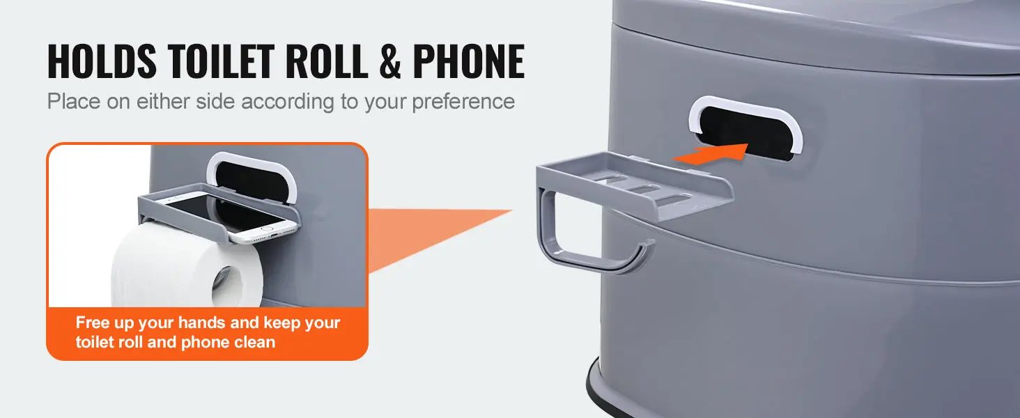 Simples Market SucceBuy portable camping toilet with side holder for toilet roll and phone
