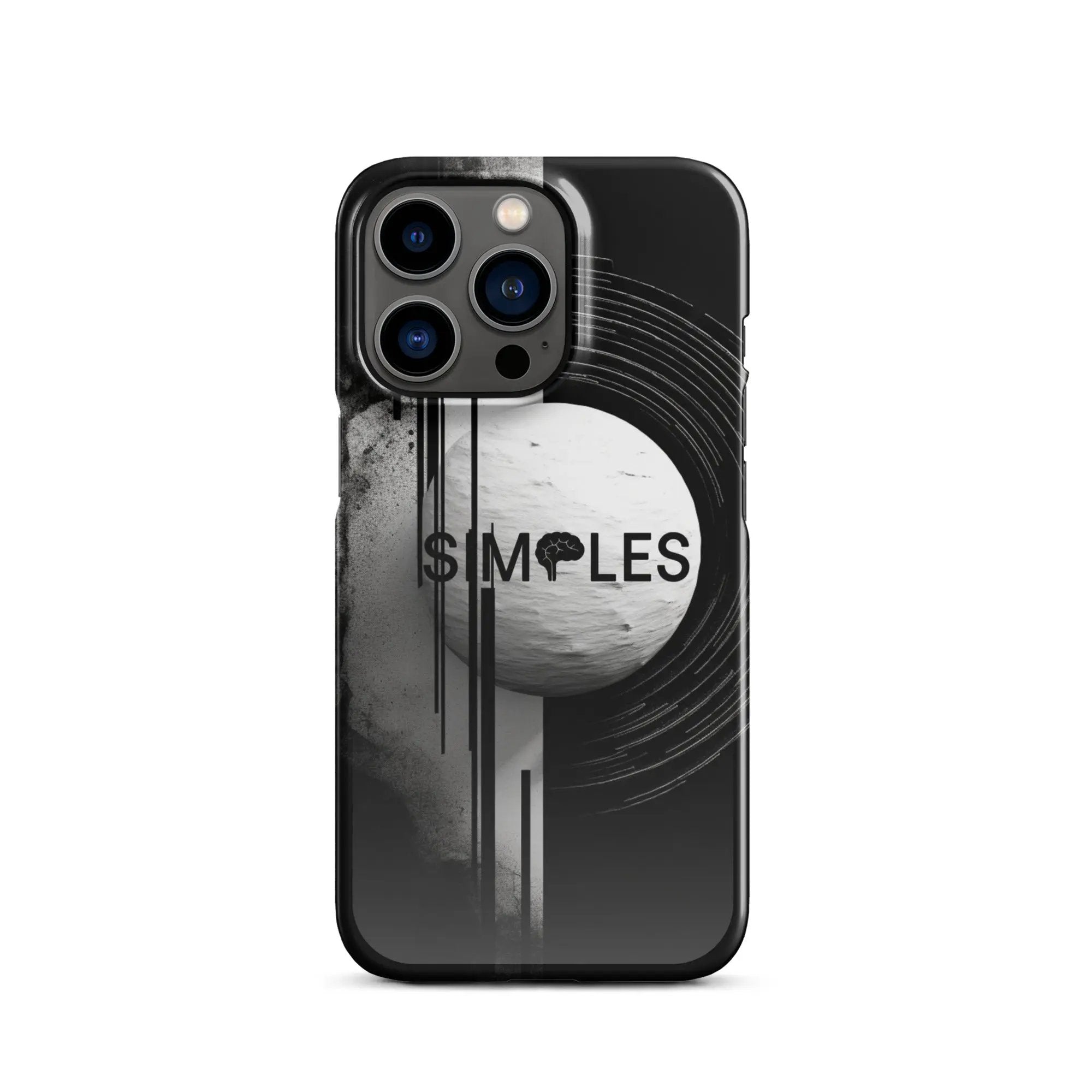 Snap case for iPhone by Simples Market; black case with gray abstract graphic