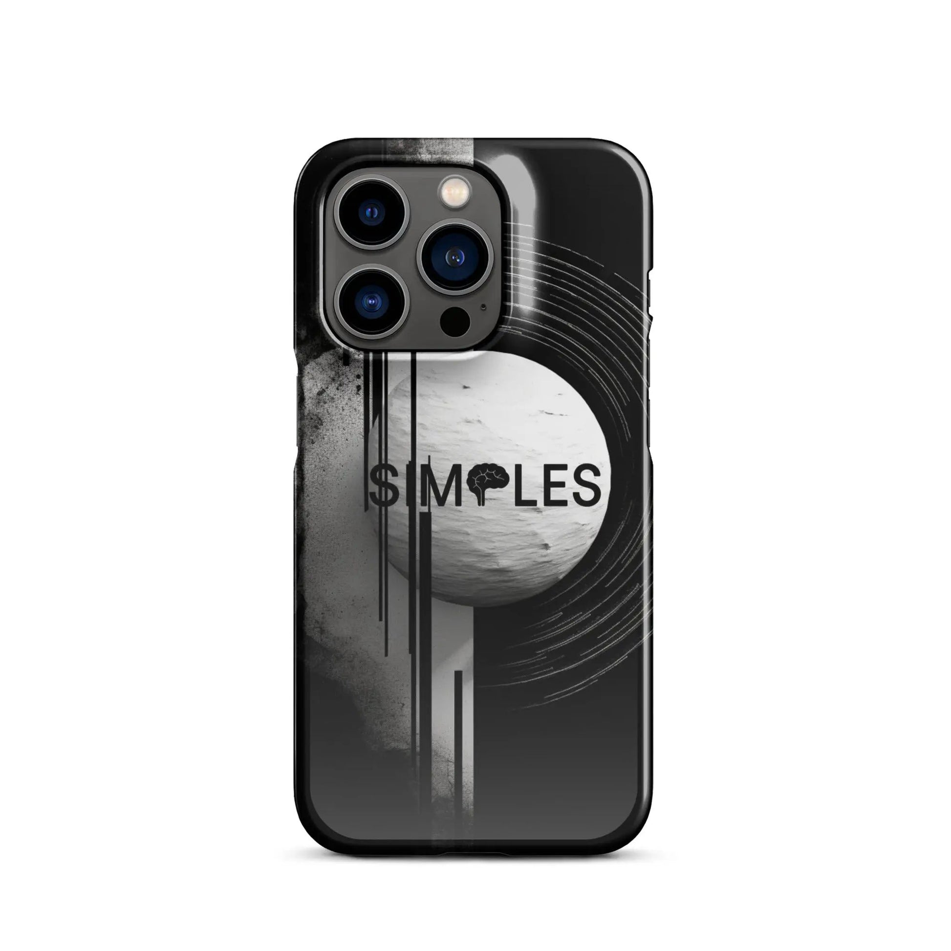Snap case for iPhone by Simples Market; black protective cover with grayscale abstract artwork