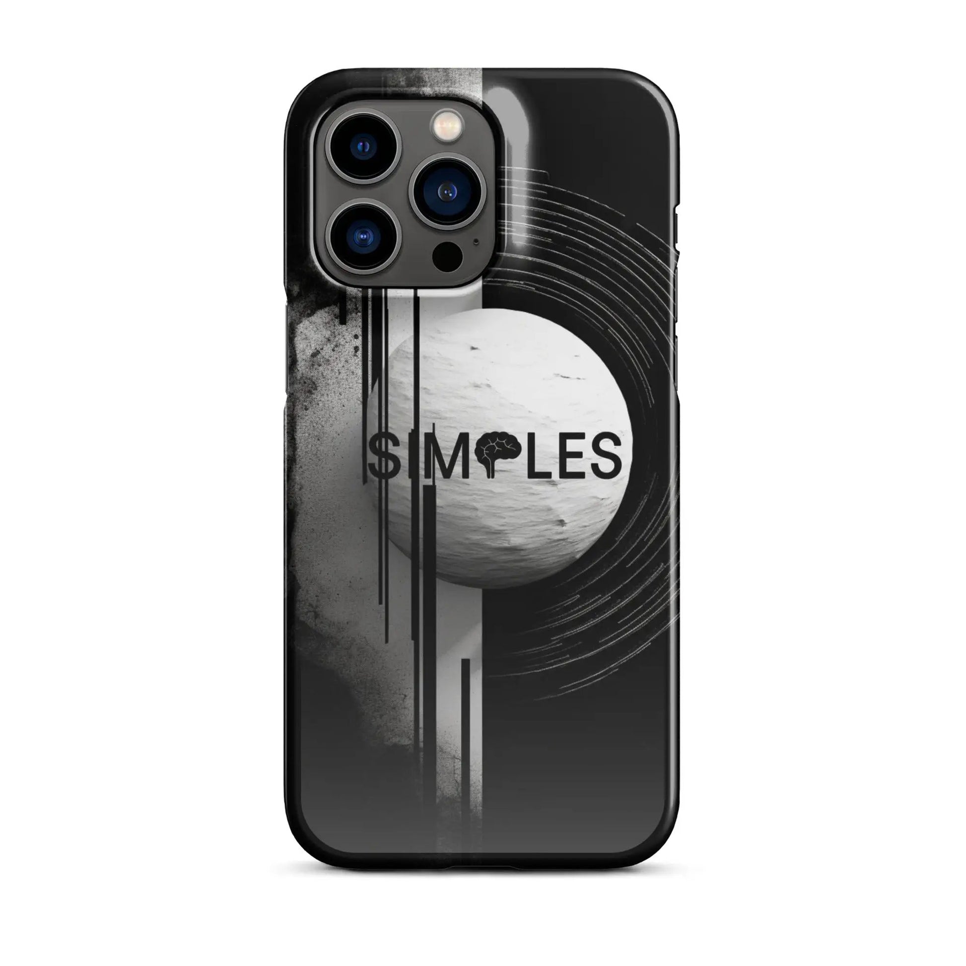Snap case for iPhone by Simples Market; black case with abstract circular artwork