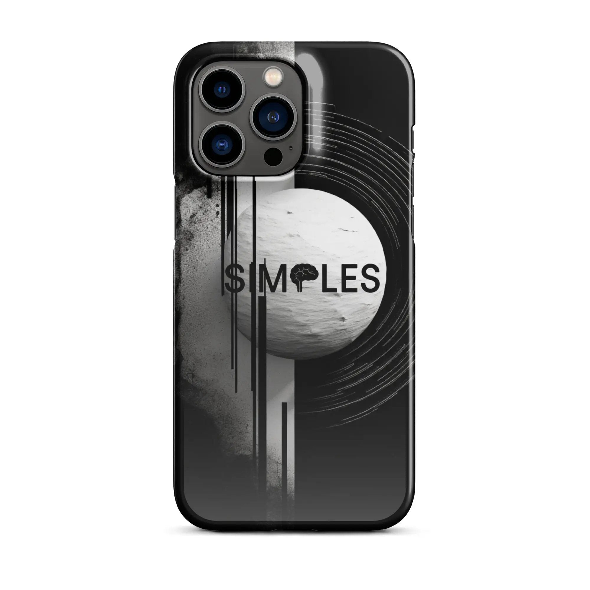 Snap case for iPhone by Simples Market; black case with abstract circular artwork