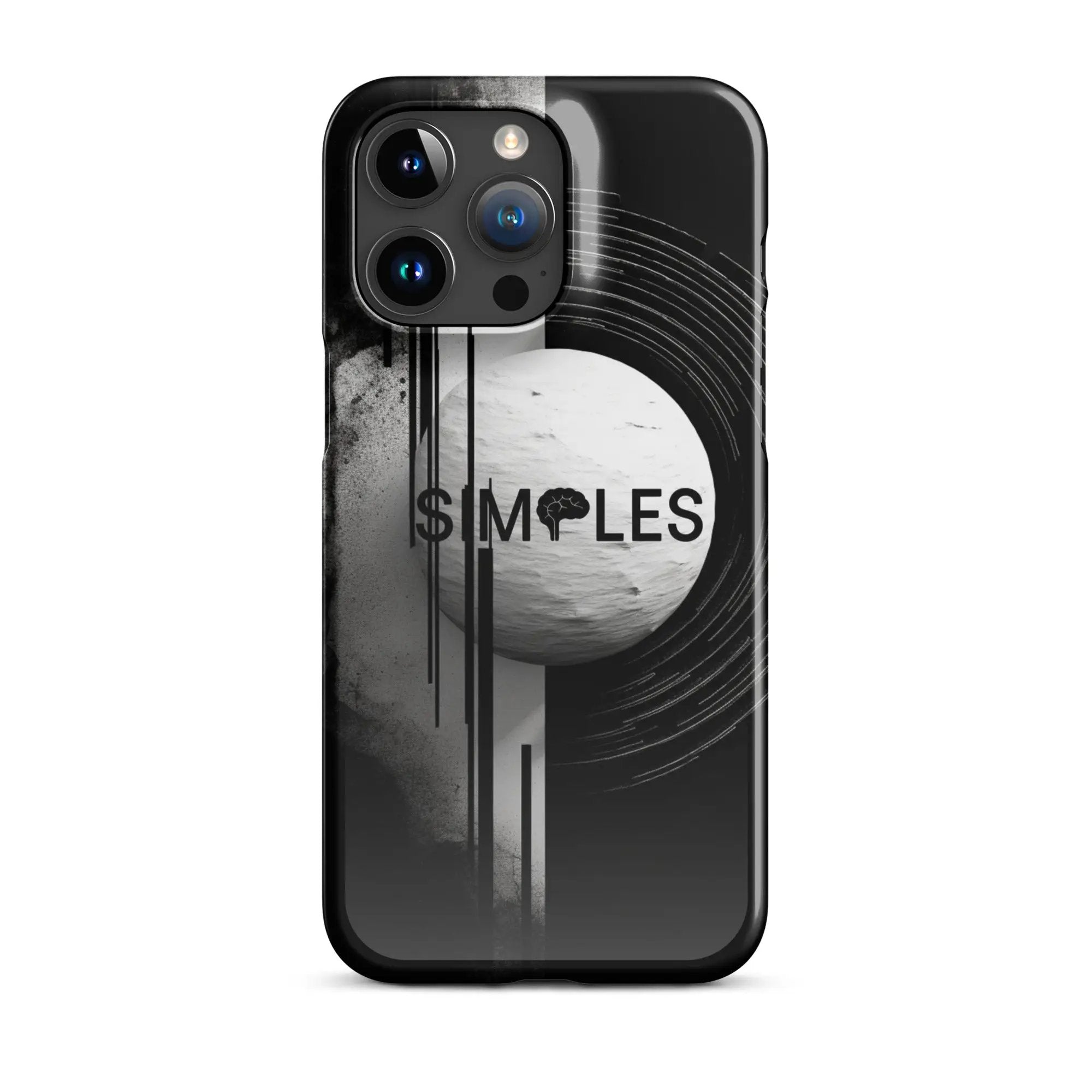 Snap case for iPhone by Simples Market; black protective cover with abstract art pattern