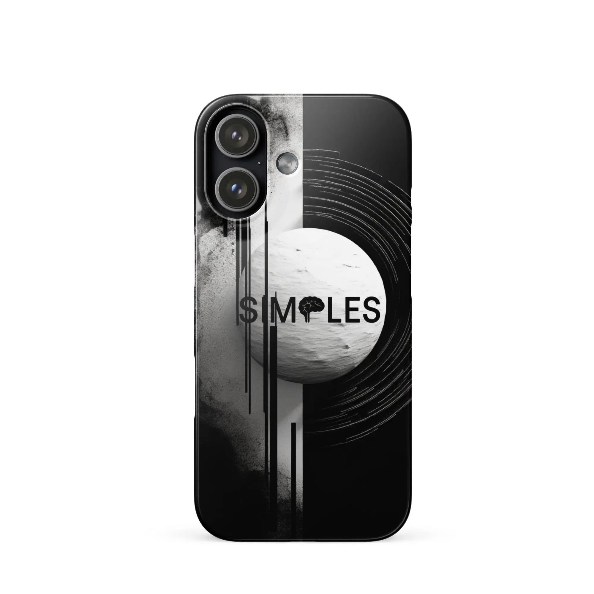 Snap case for iPhone by Simples Market; black with grayscale abstract stripe artwork