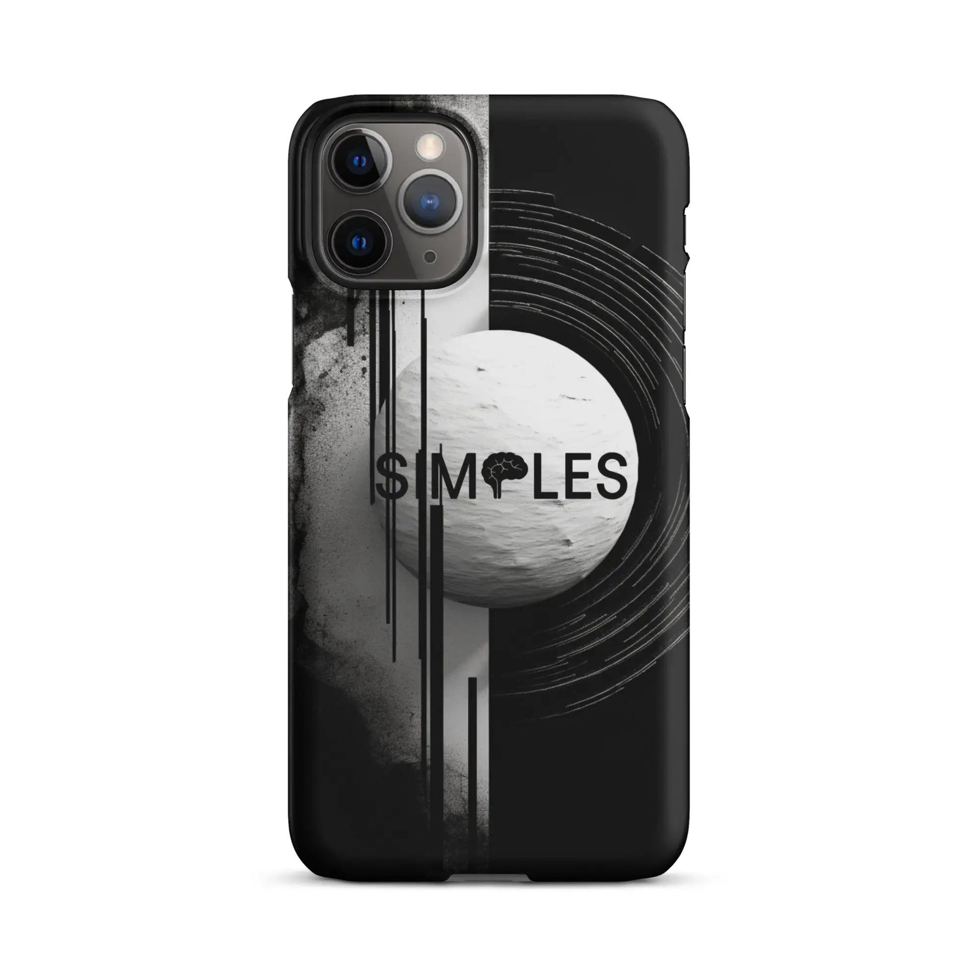 Simples Market Snap case for iPhone in black with abstract white circle artwork