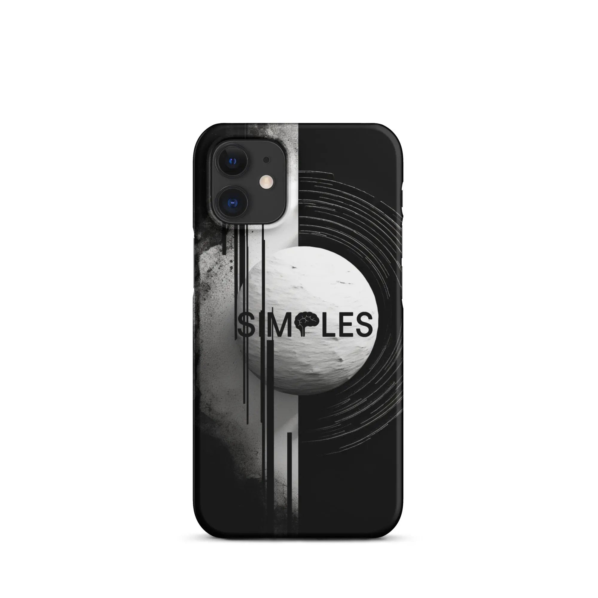 Snap case for iPhone® by Simples Market; black case with monochrome planet graphic.