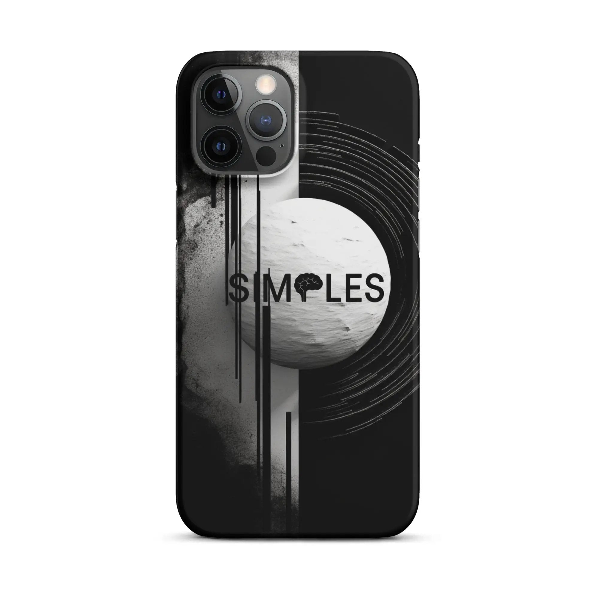 Snap case for iPhone by Simples Market with black background and abstract line art