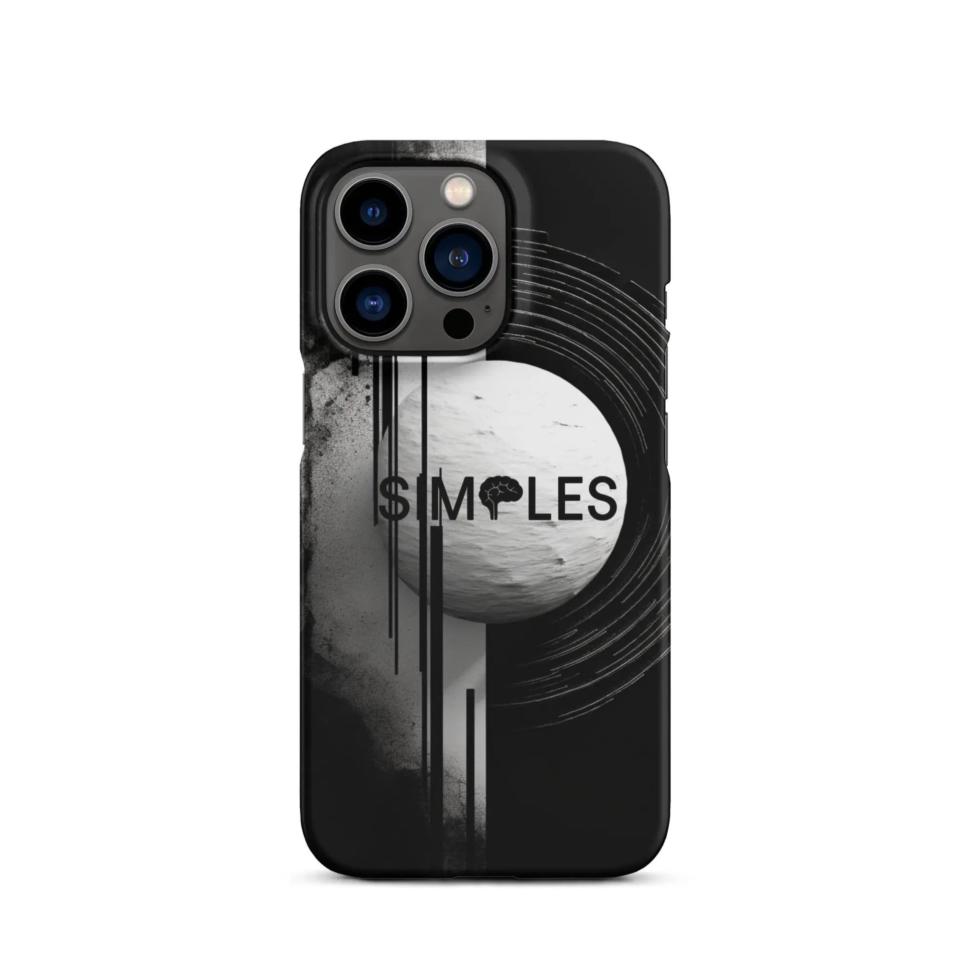 Snap case for iPhone by Simples Market, black with abstract white-gray graphic pattern