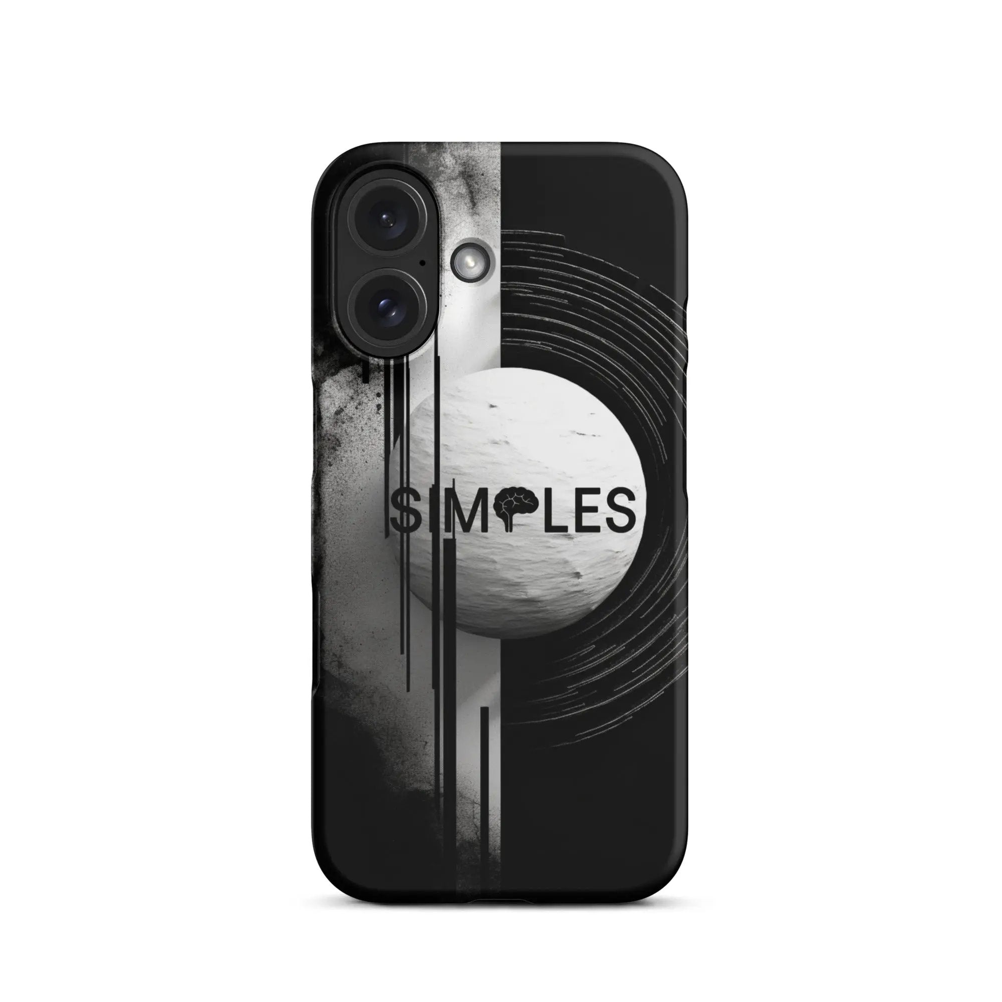 Snap case for iPhone by Simples Market in black with grayscale abstract stripe design