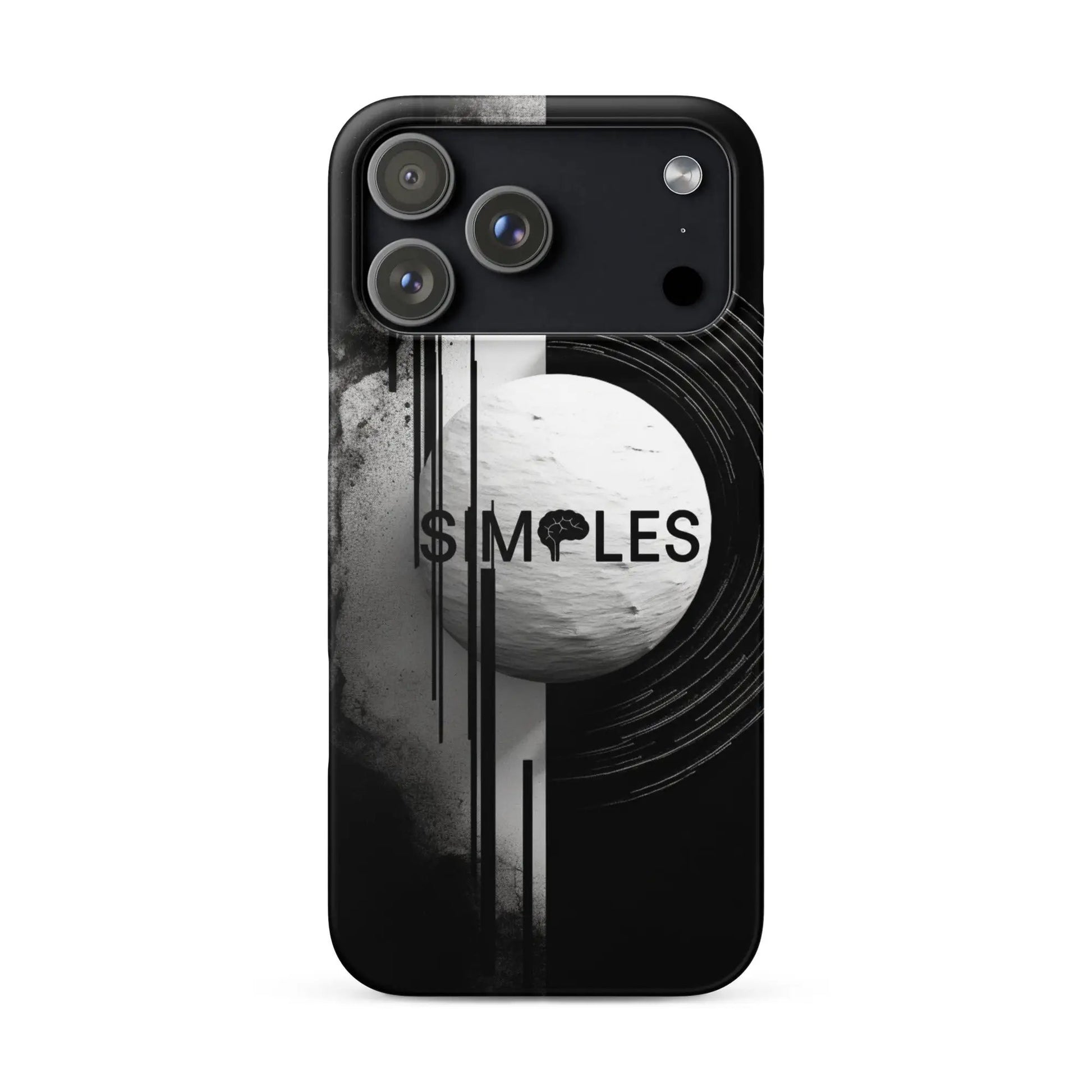 Snap case for iPhone in black with Simples Market branding