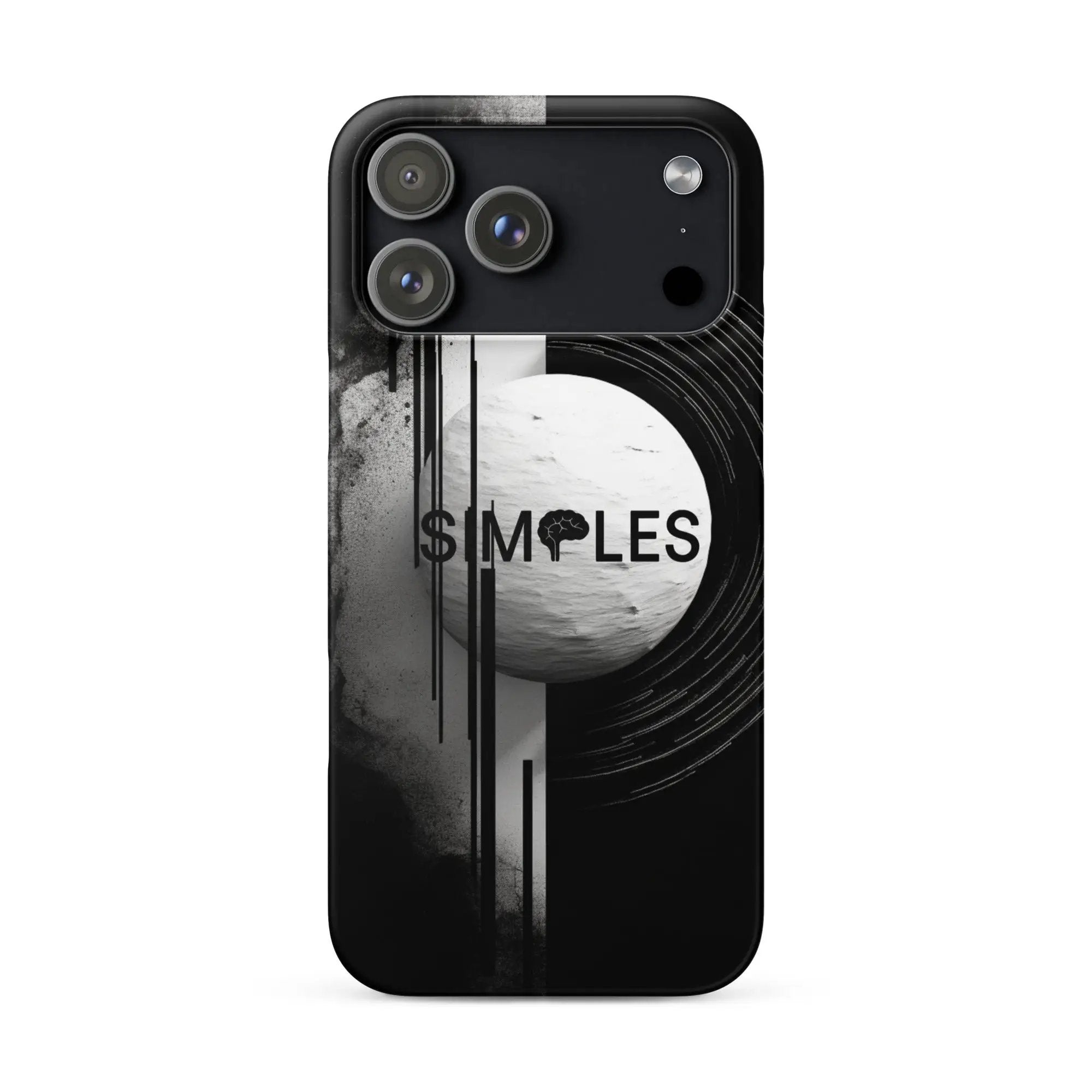Snap case for iPhone in black with Simples Market branding