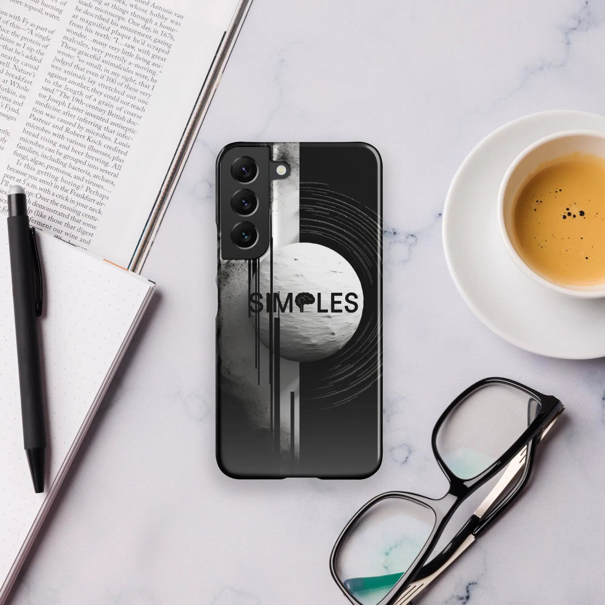 Snap case for Samsung by Simples Market; black phone case with grayscale abstract artwork