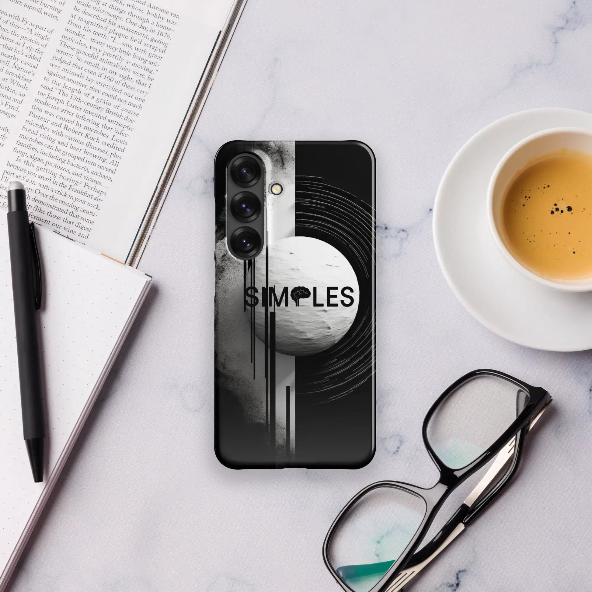 Snap case for Samsung by Simples Market, black with abstract graphic