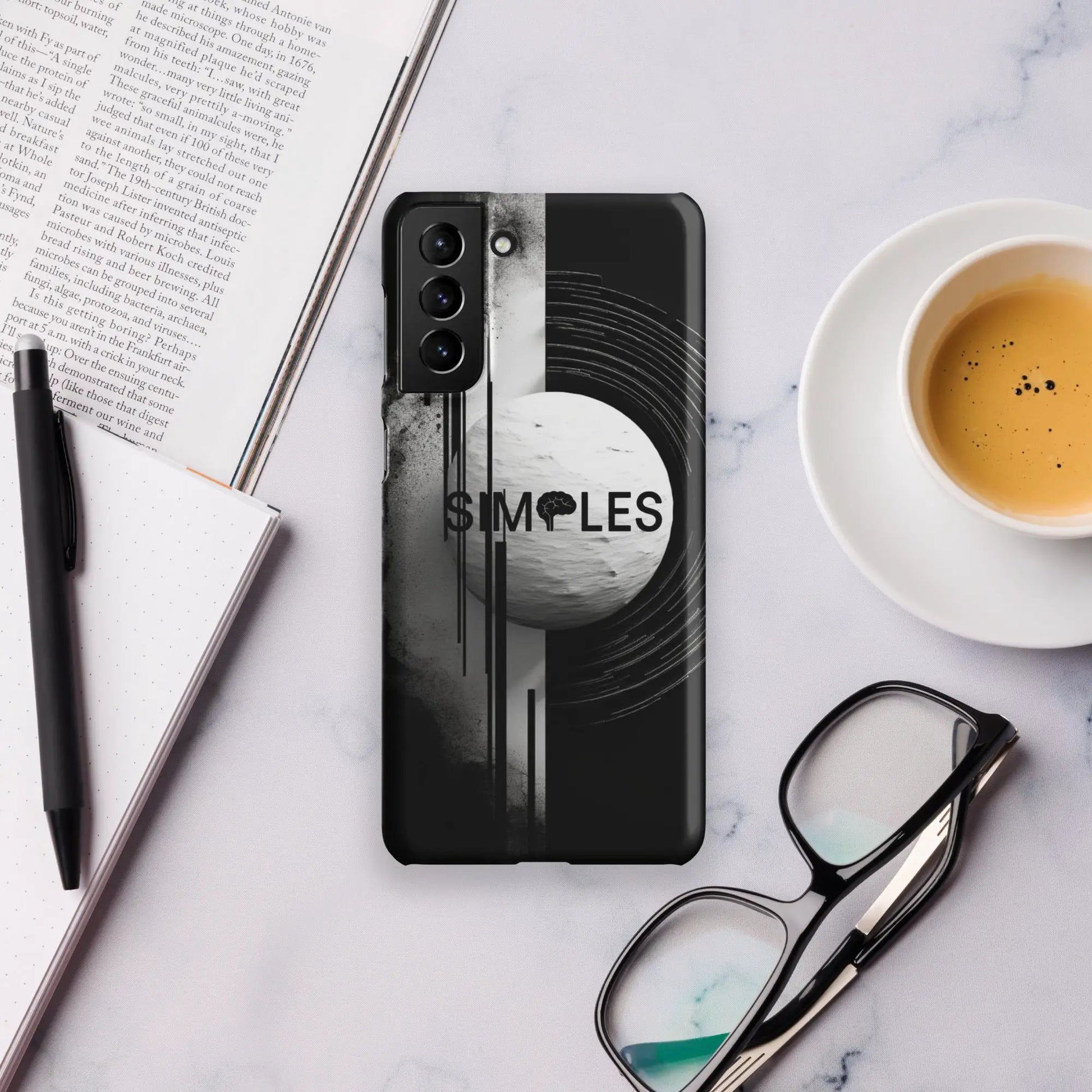 Snap case for Samsung by Simples Market, black phone case with circular ring graphic