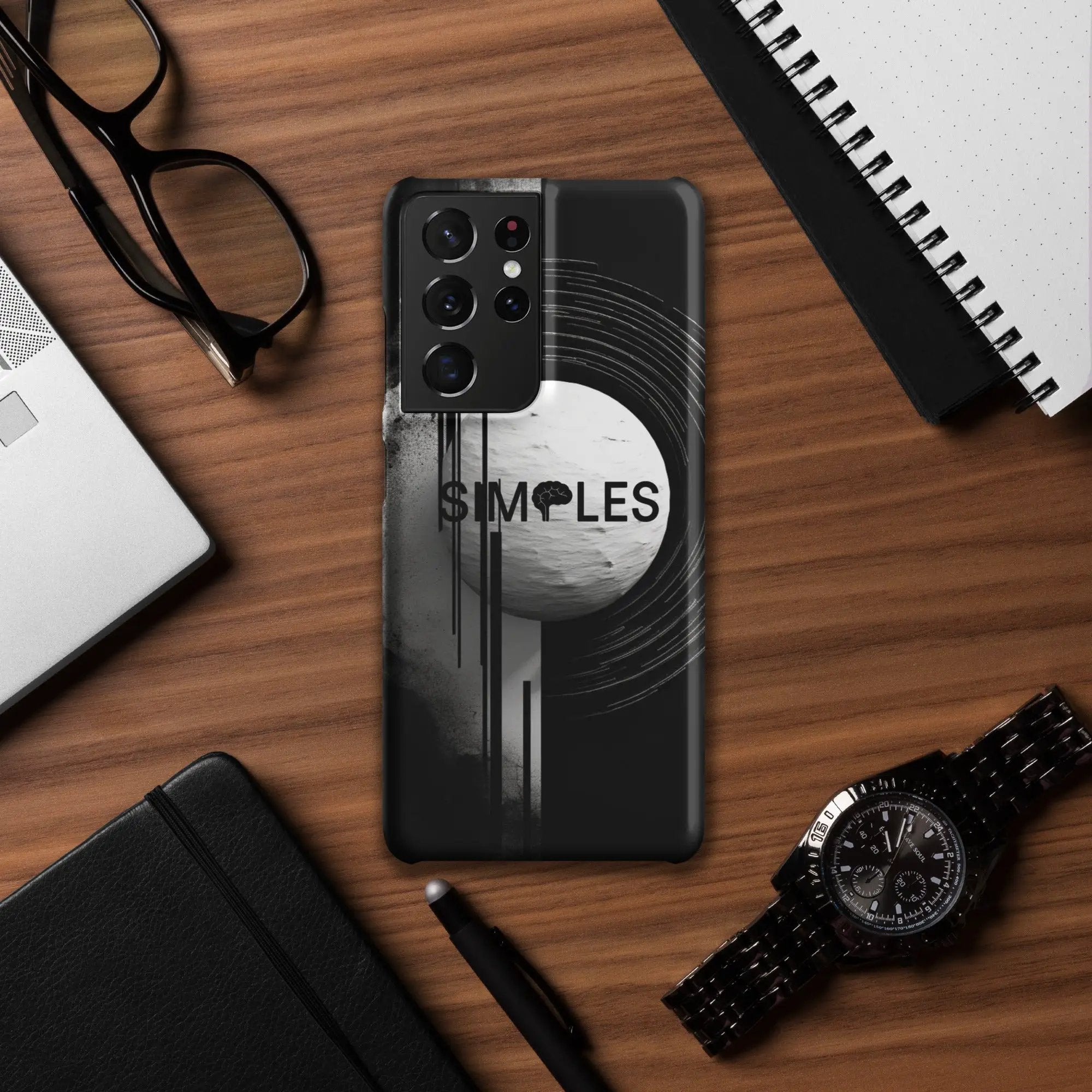 Snap case for Samsung Galaxy; black protective phone case by Simples Market.