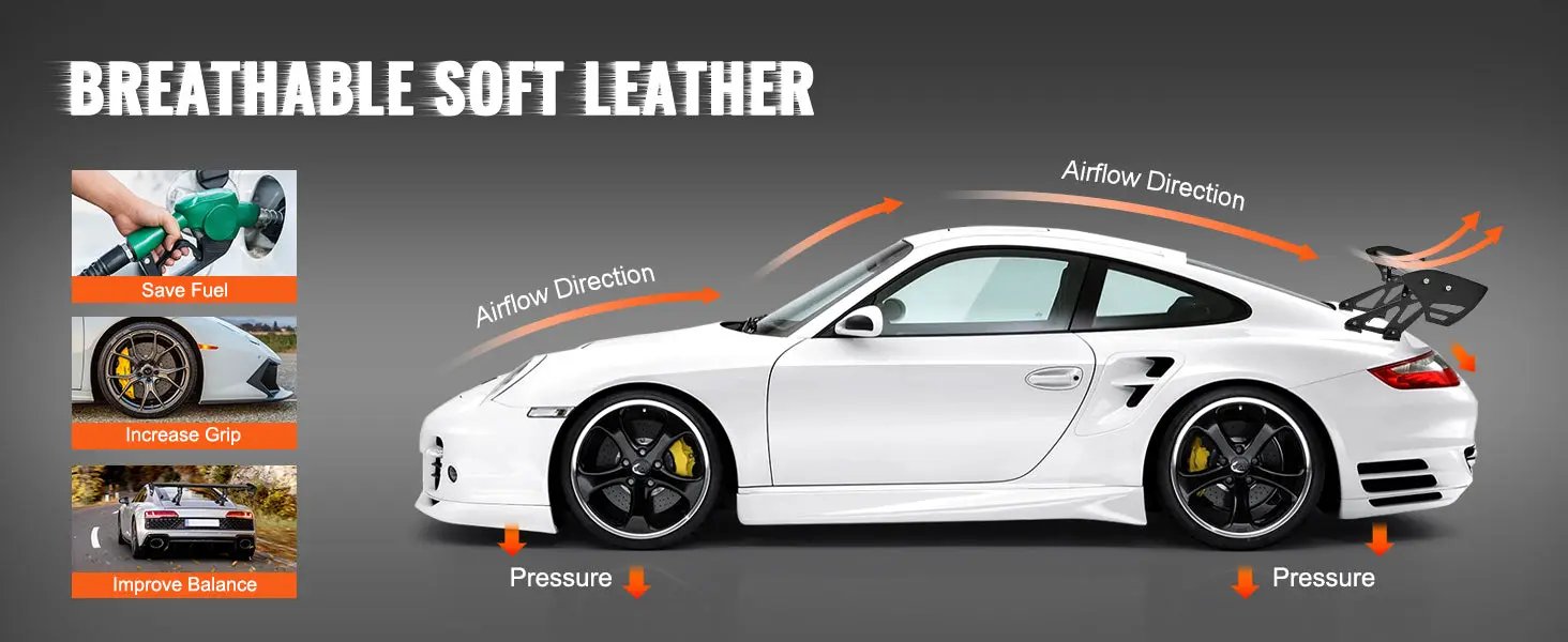 GT Wing Car Spoiler by Simples Market, 43.3-inch universal, single-deck adjustable lightweight aluminum rear spoiler