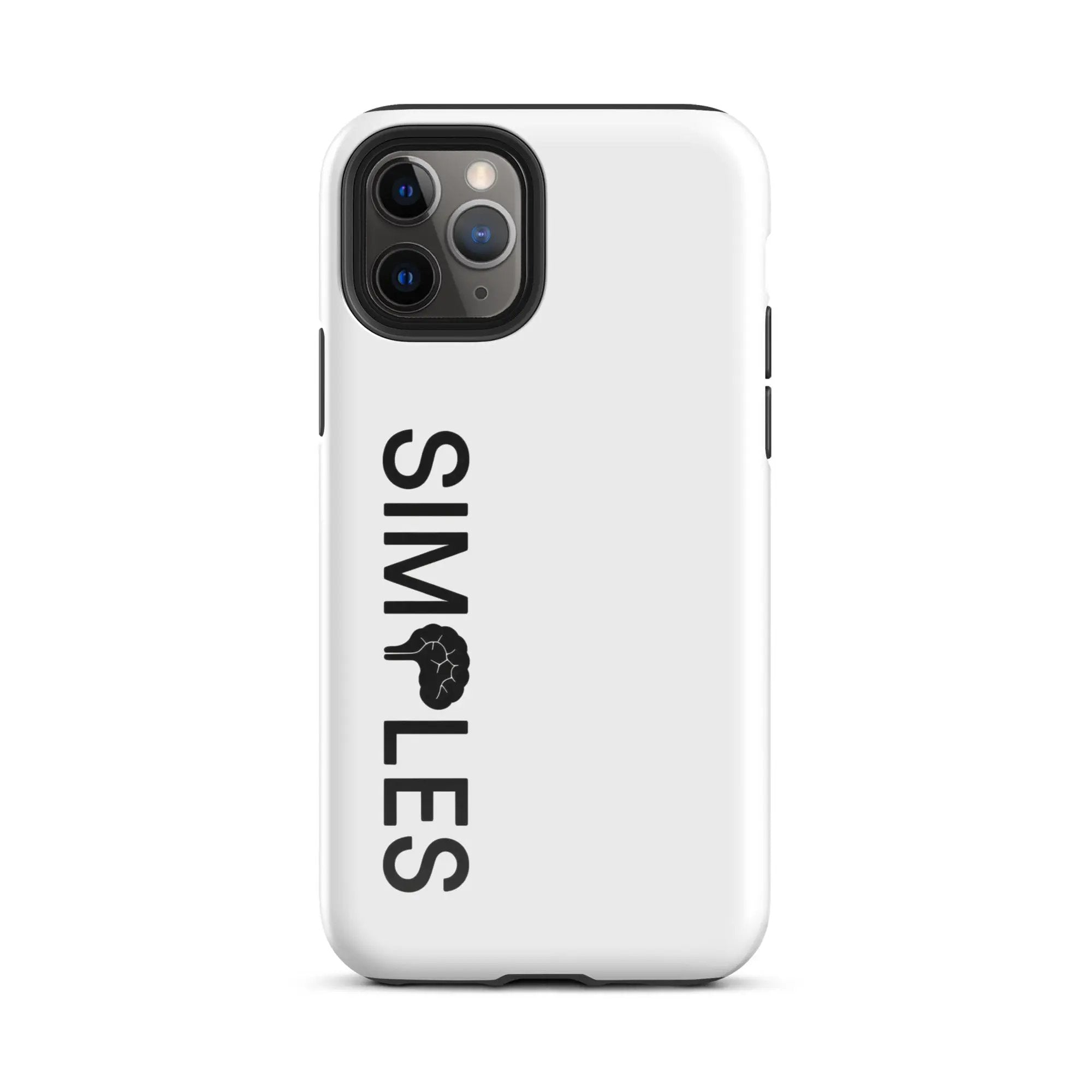 Tough Case for iPhone by Simples Market, white with black camera surround.
