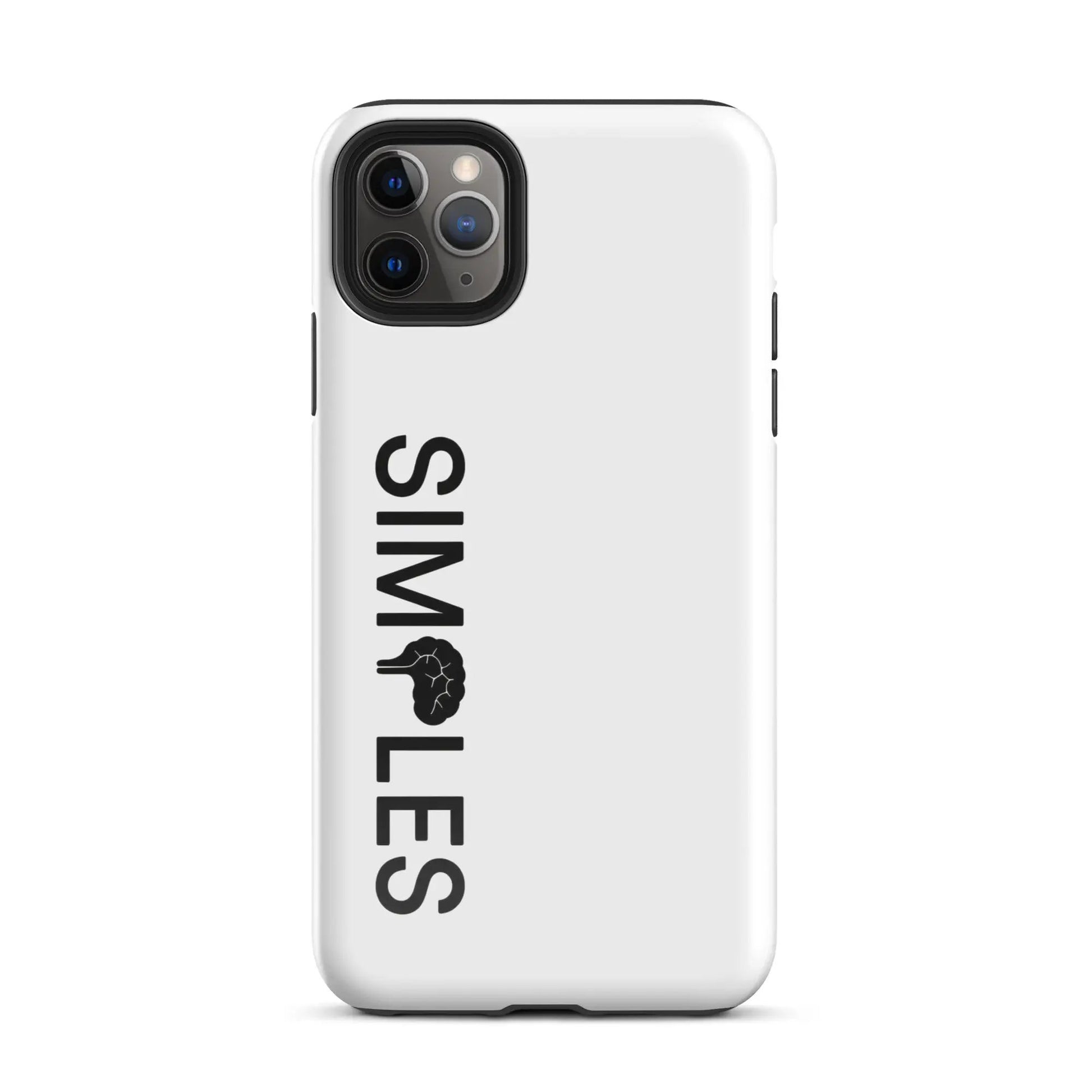 Tough Case for iPhone by Simples Market in white with black camera surround
