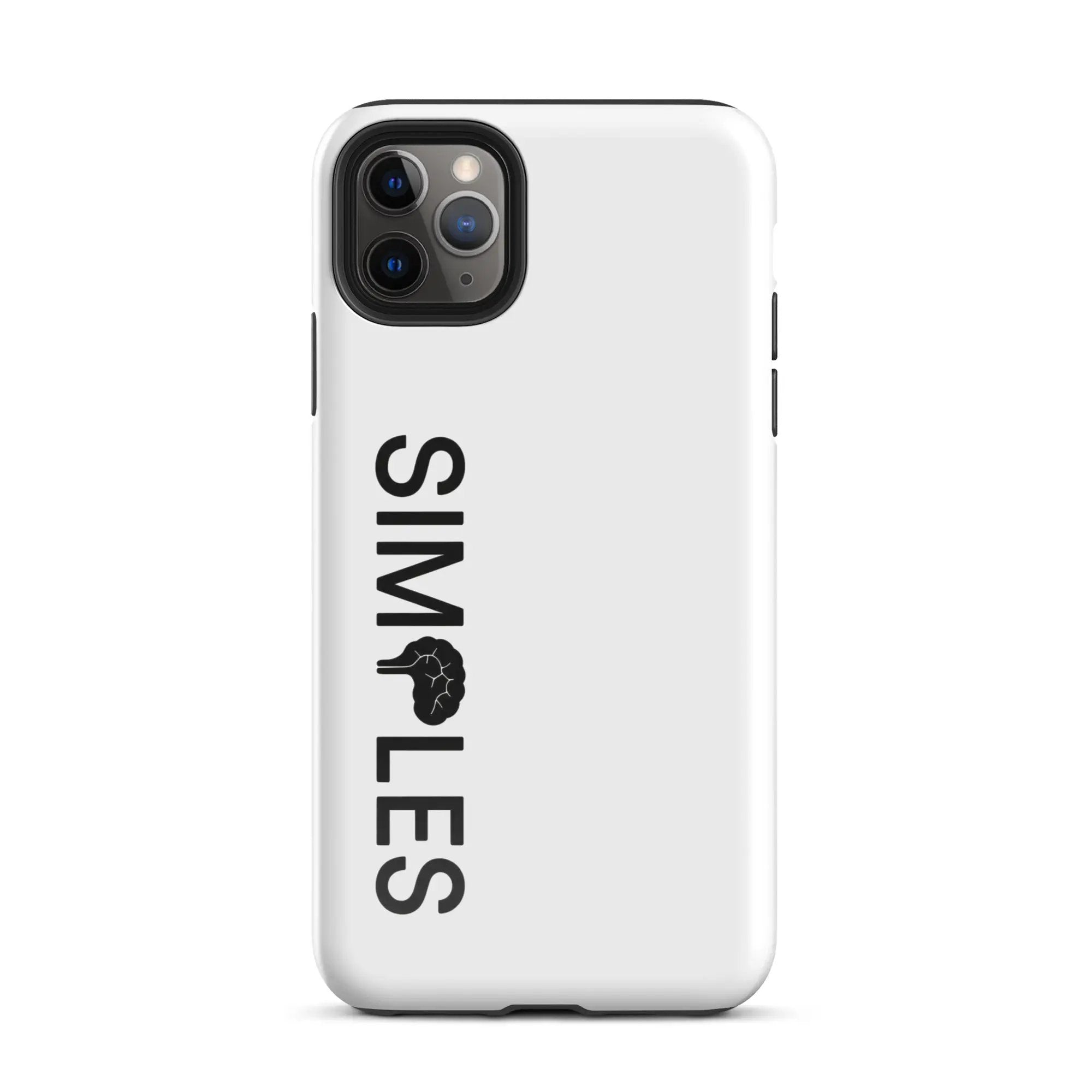 Tough Case for iPhone by Simples Market in white with black camera surround