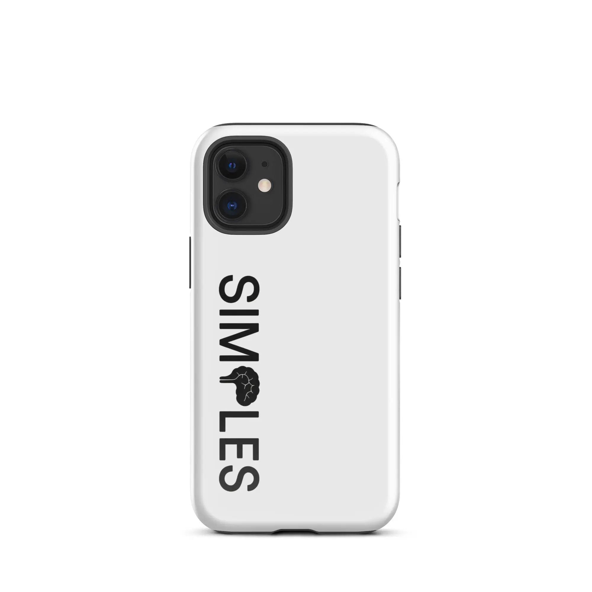 Tough Case for iPhone by Simples Market, white protective shell with black camera ring