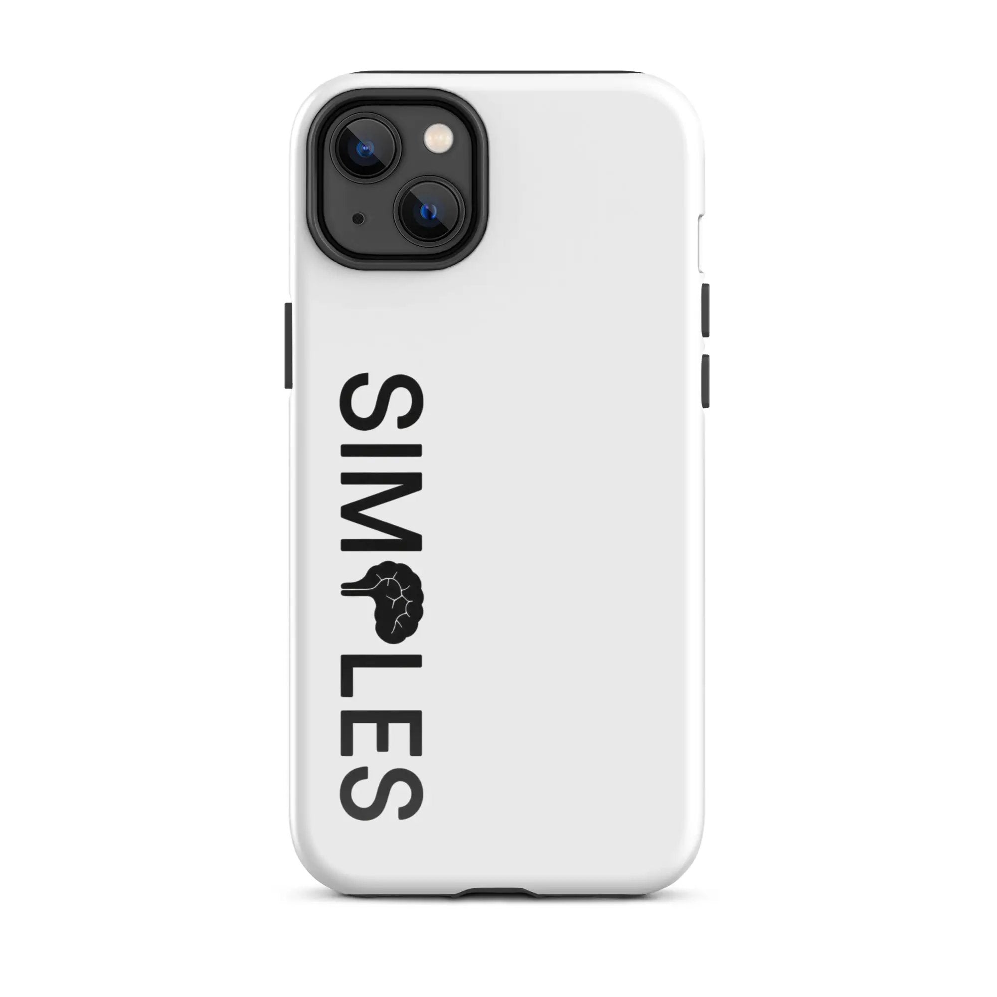 Tough Case for iPhone® by Simples Market; white protective shell with black camera module