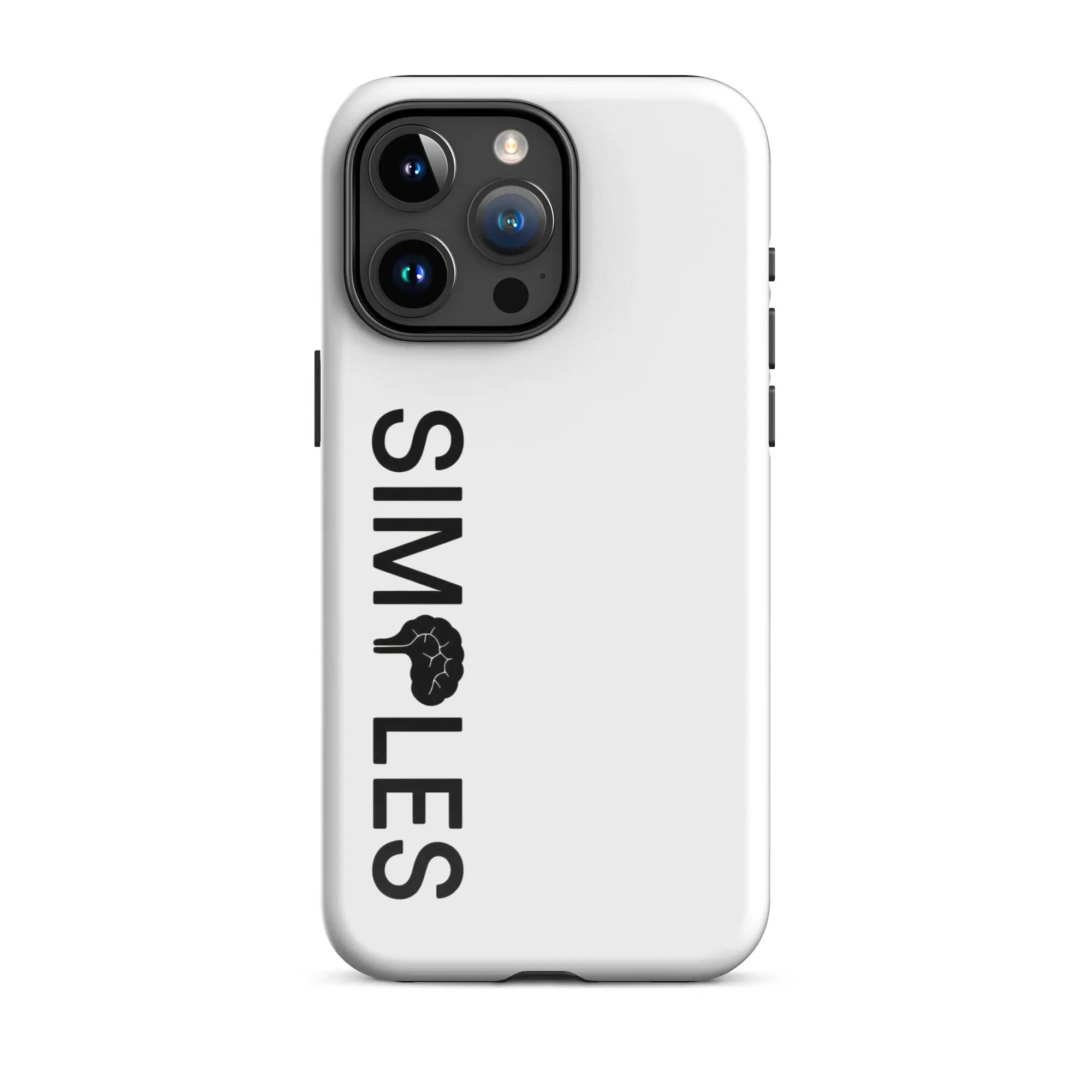 Tough Case for iPhone by Simples Market; white back with triple-camera cutout