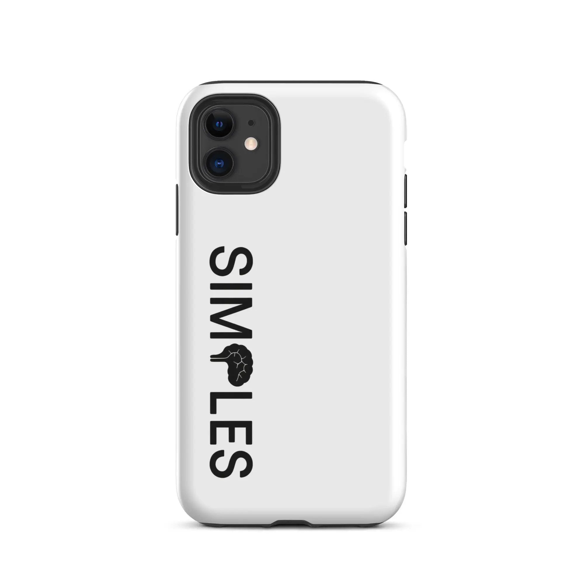 Tough Case for iPhone by Simples Market; white case with black camera surround