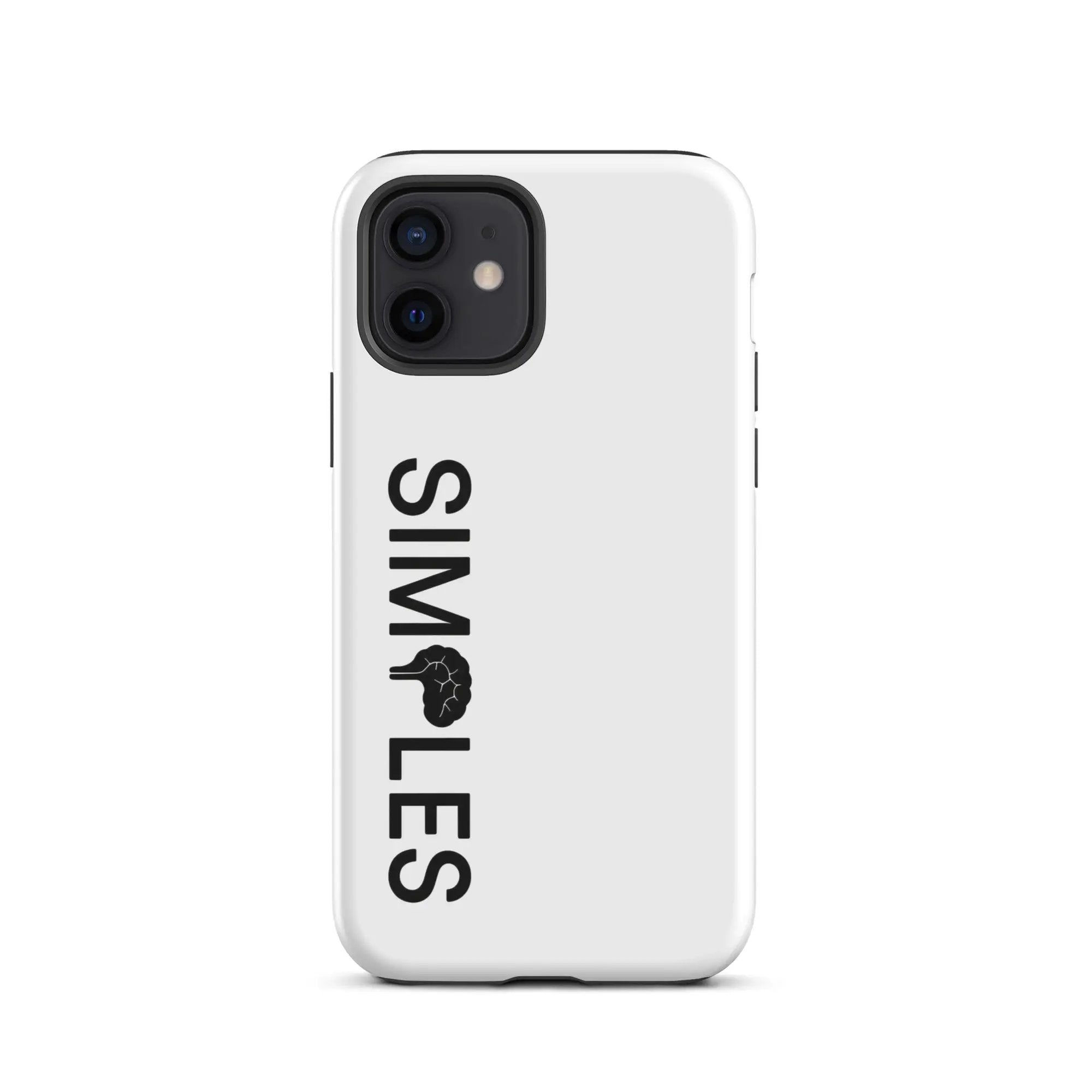 Tough Case for iPhone by Simples Market; white back with black camera surround