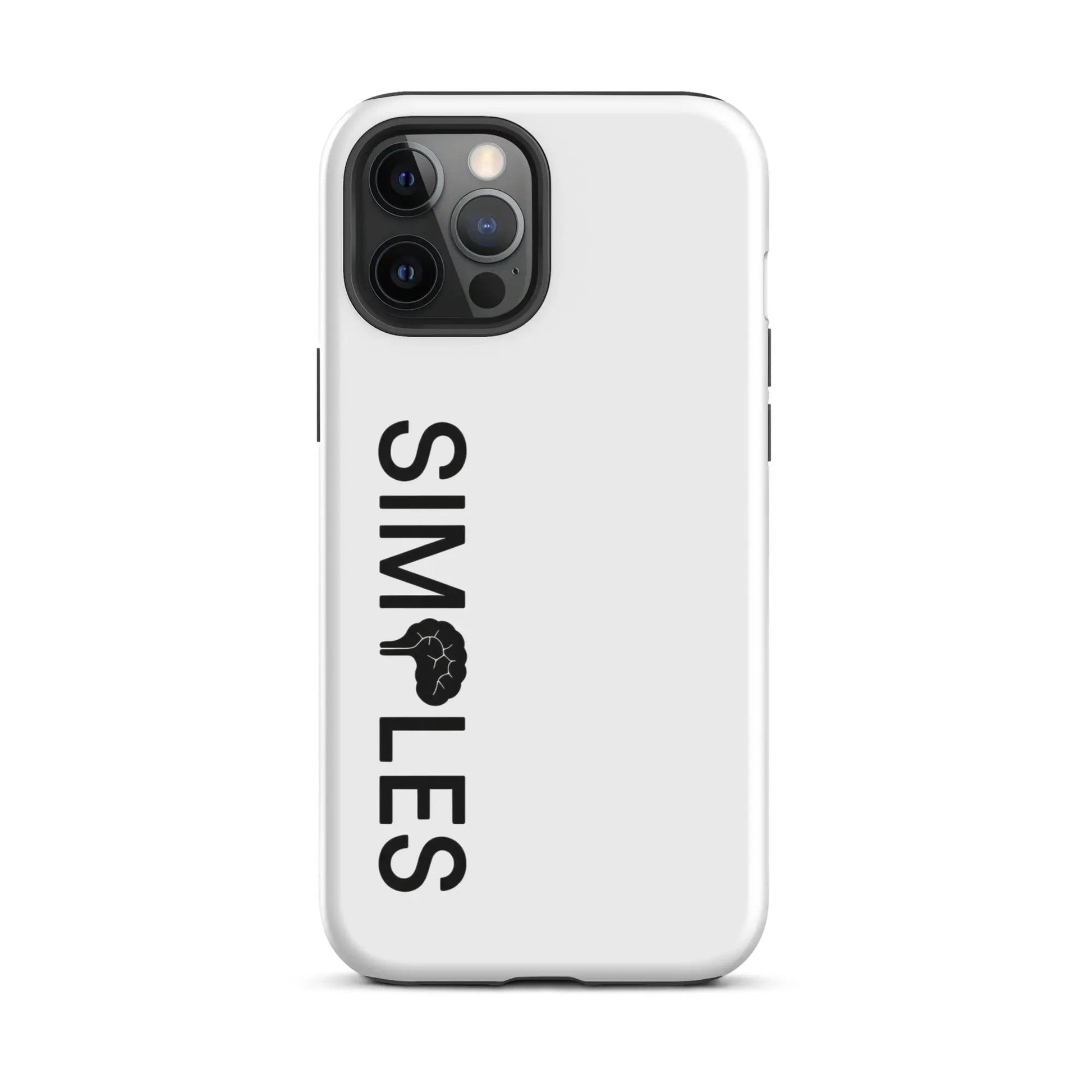 Simples Market Tough Case for iPhone, white with black camera cutout.