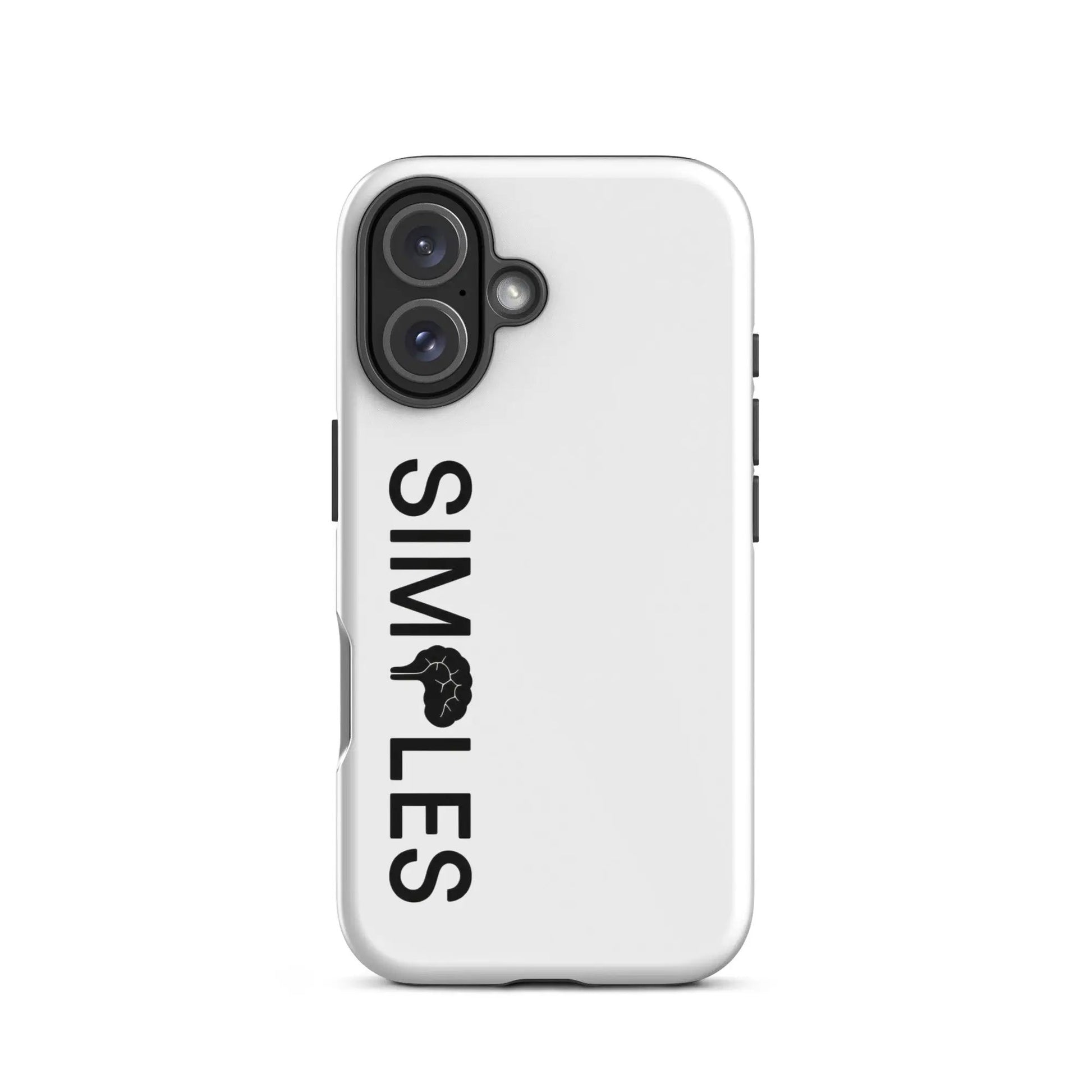 Tough Case for iPhone white Simples Market with camera cutout.